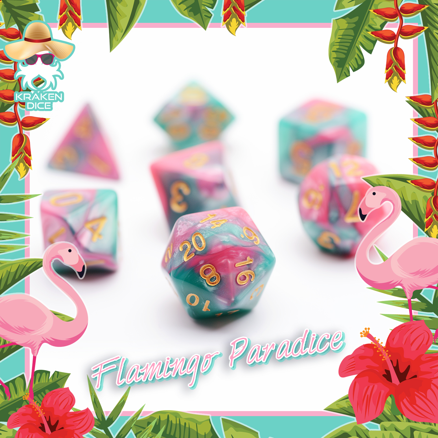 Flamingo Paradice 7pc Dice Set