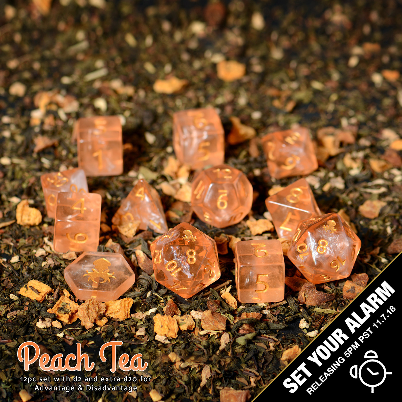 Peach Tea 12pc Dice Set