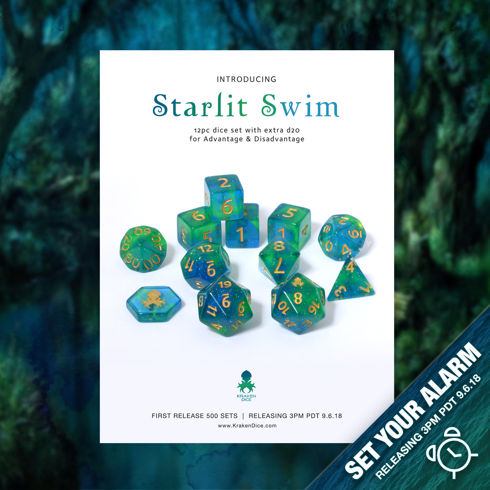 Starlit Swim 12pc Dice Set