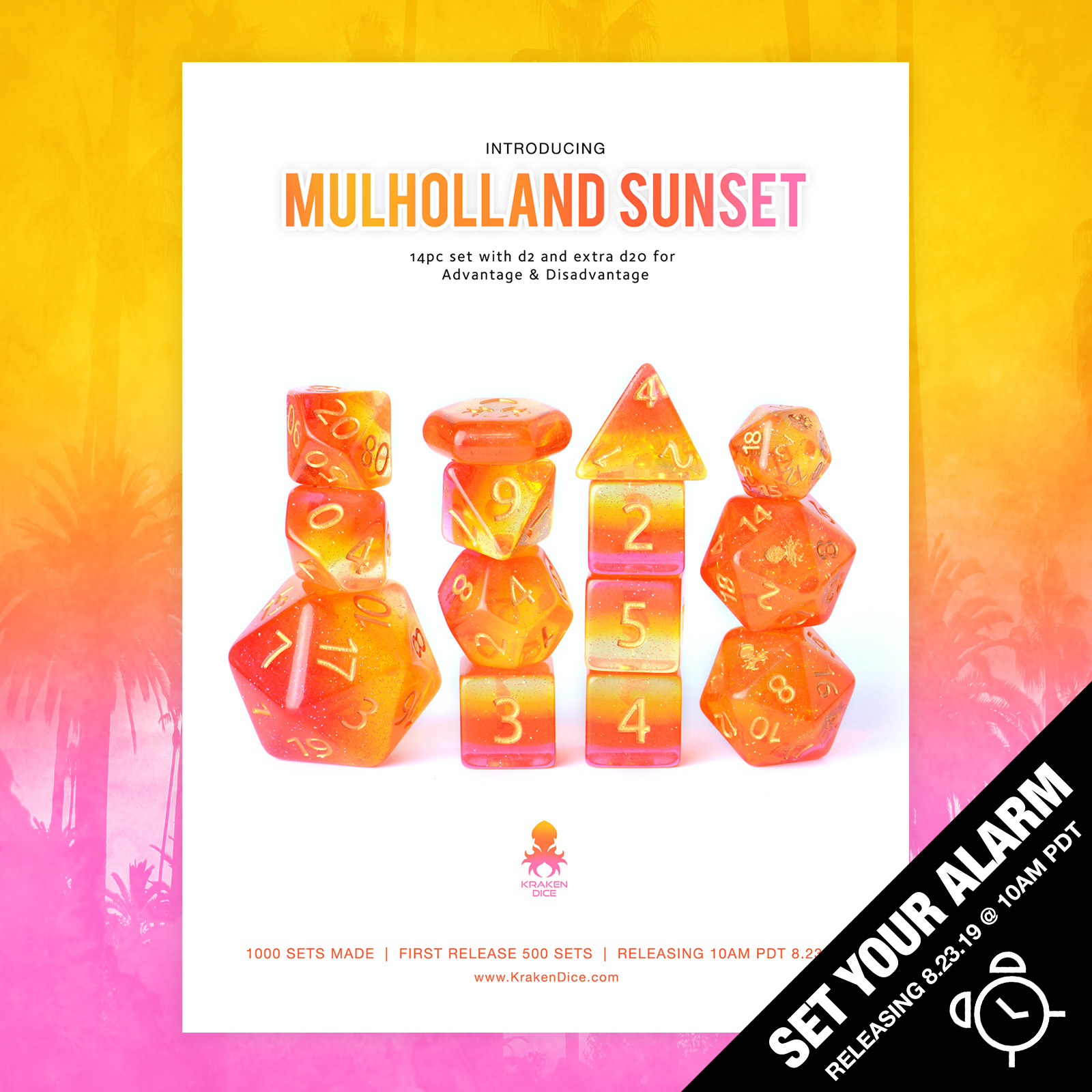 Mulholland Sunset 14pc Dice Set