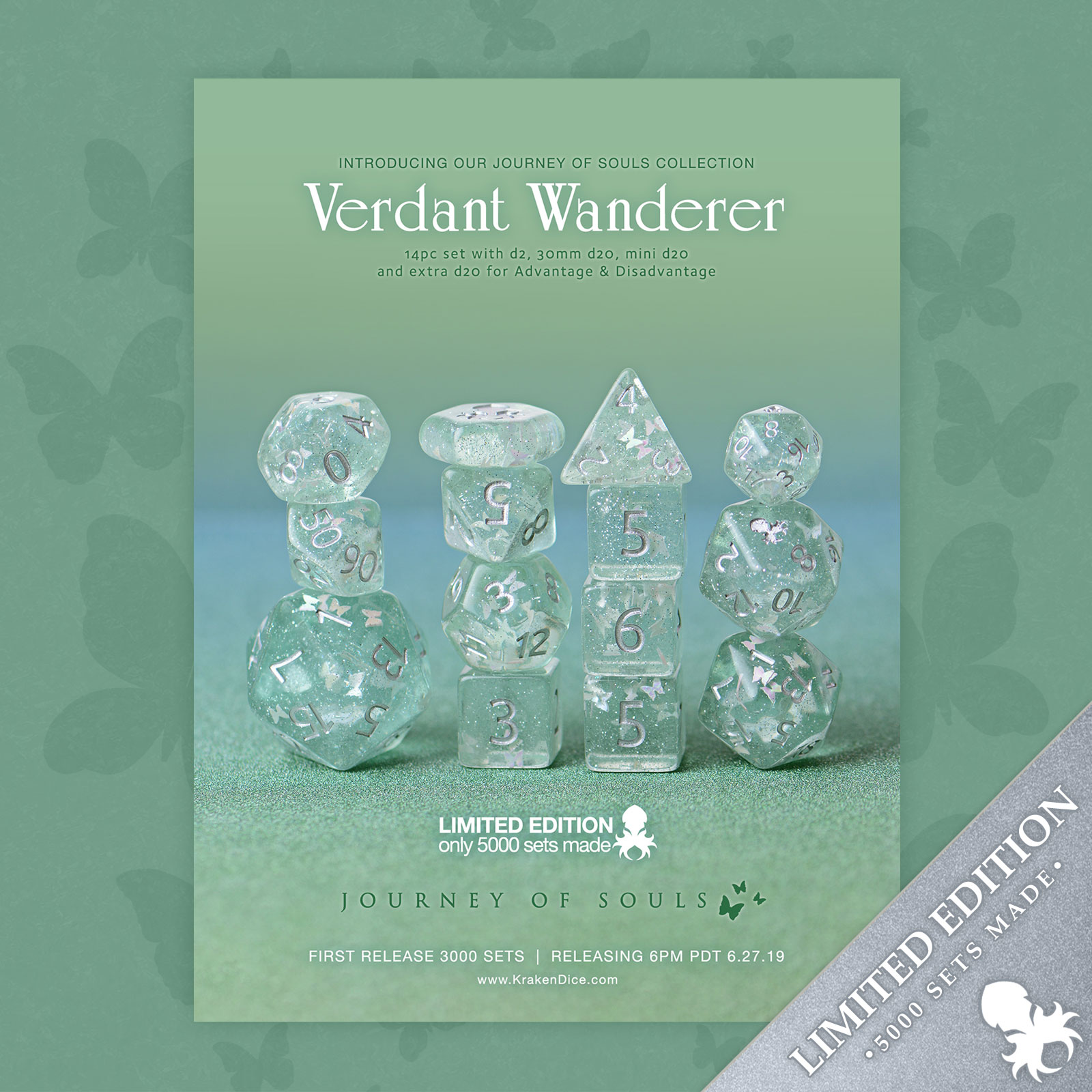Verdant Wanderer 14pc Limited Edition Dice Set