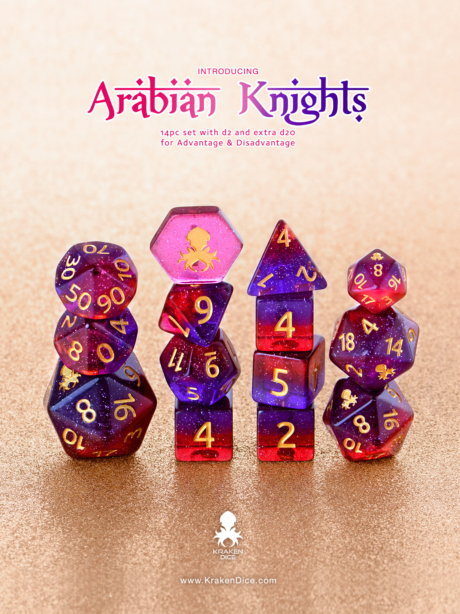 Arabian Knights 14pc Dice Set