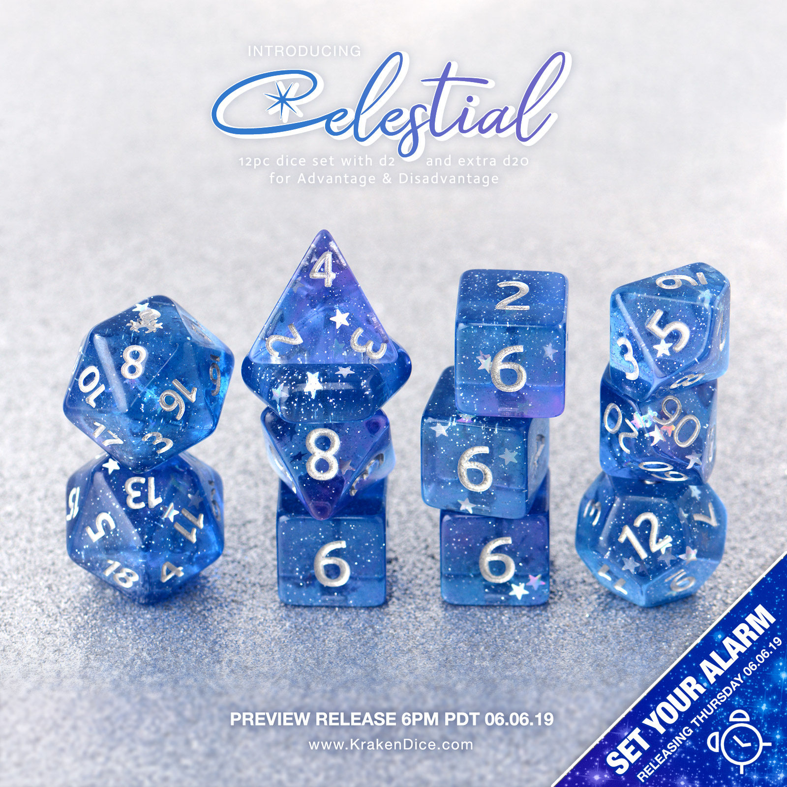 Celestial 12pc Dice Set
