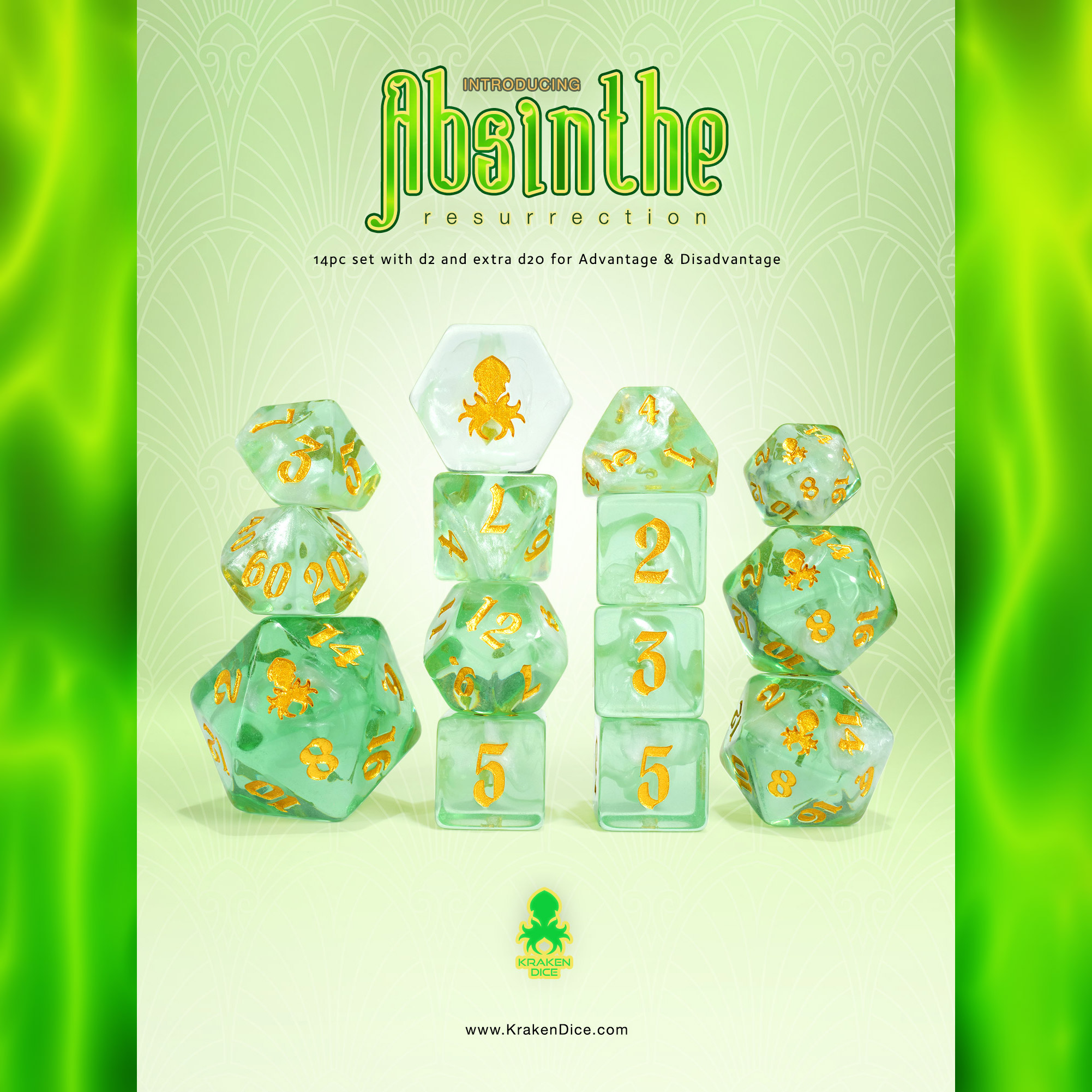 Absinthe: Resurrection 14pc Dice Set