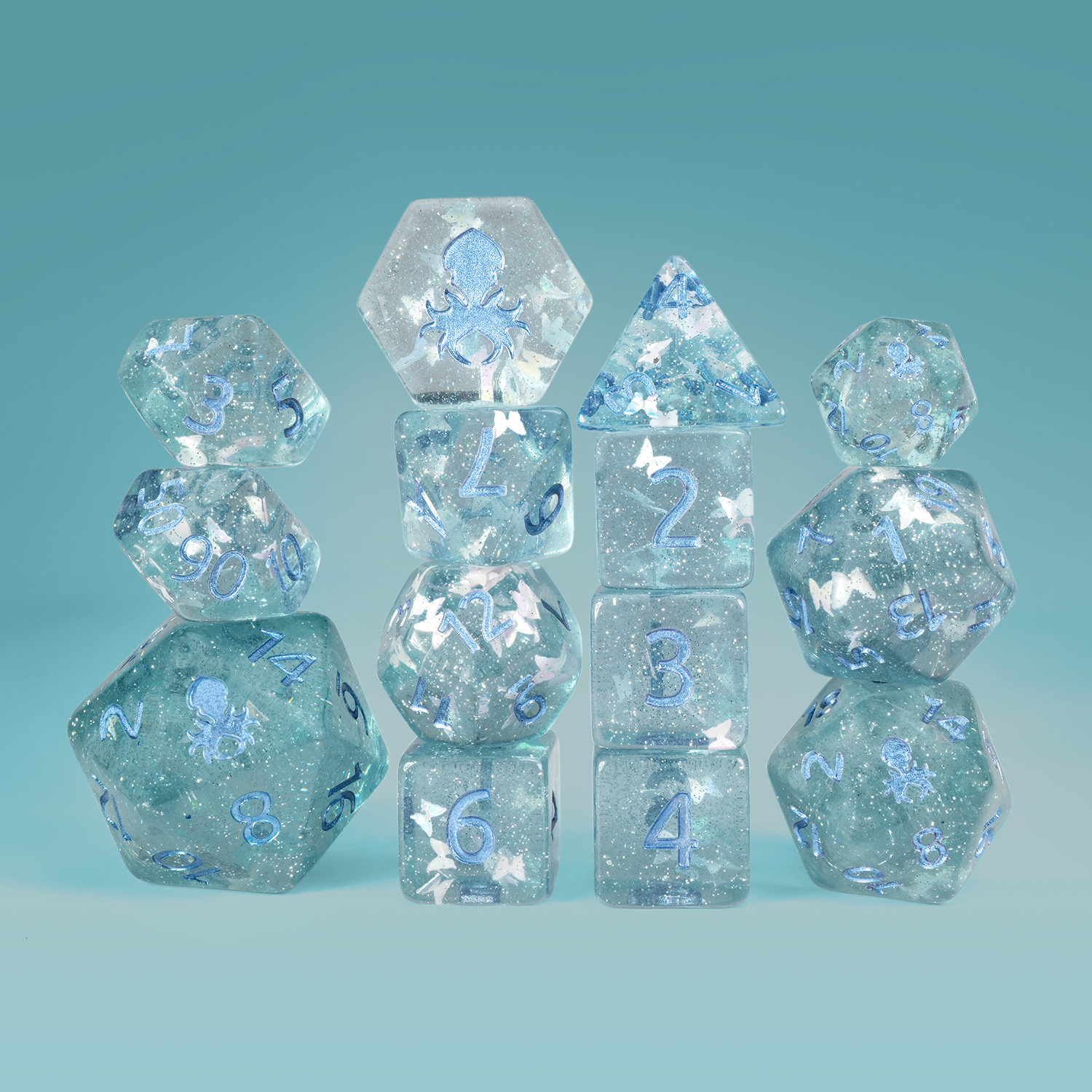 Alluring Azure 14pc Limited Edition Dice Set