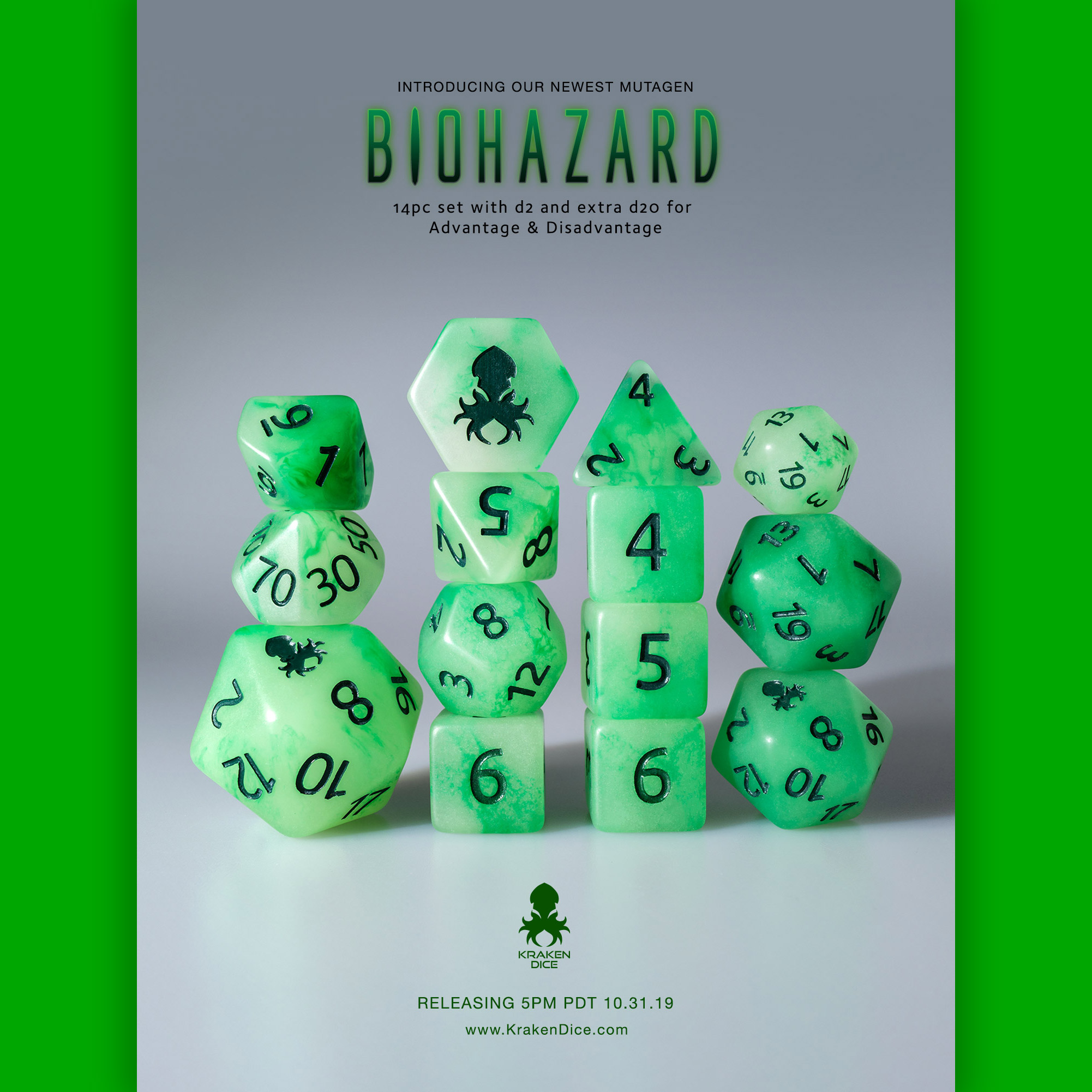 Biohazard 14pc Dice Set