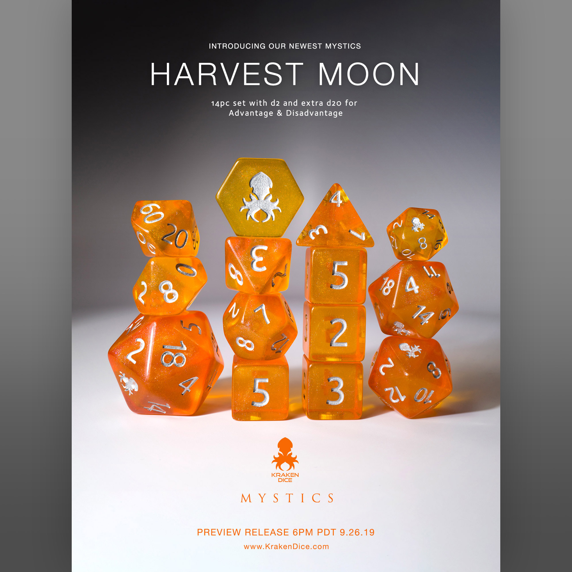 Harvest Moon 14pc Dice Set