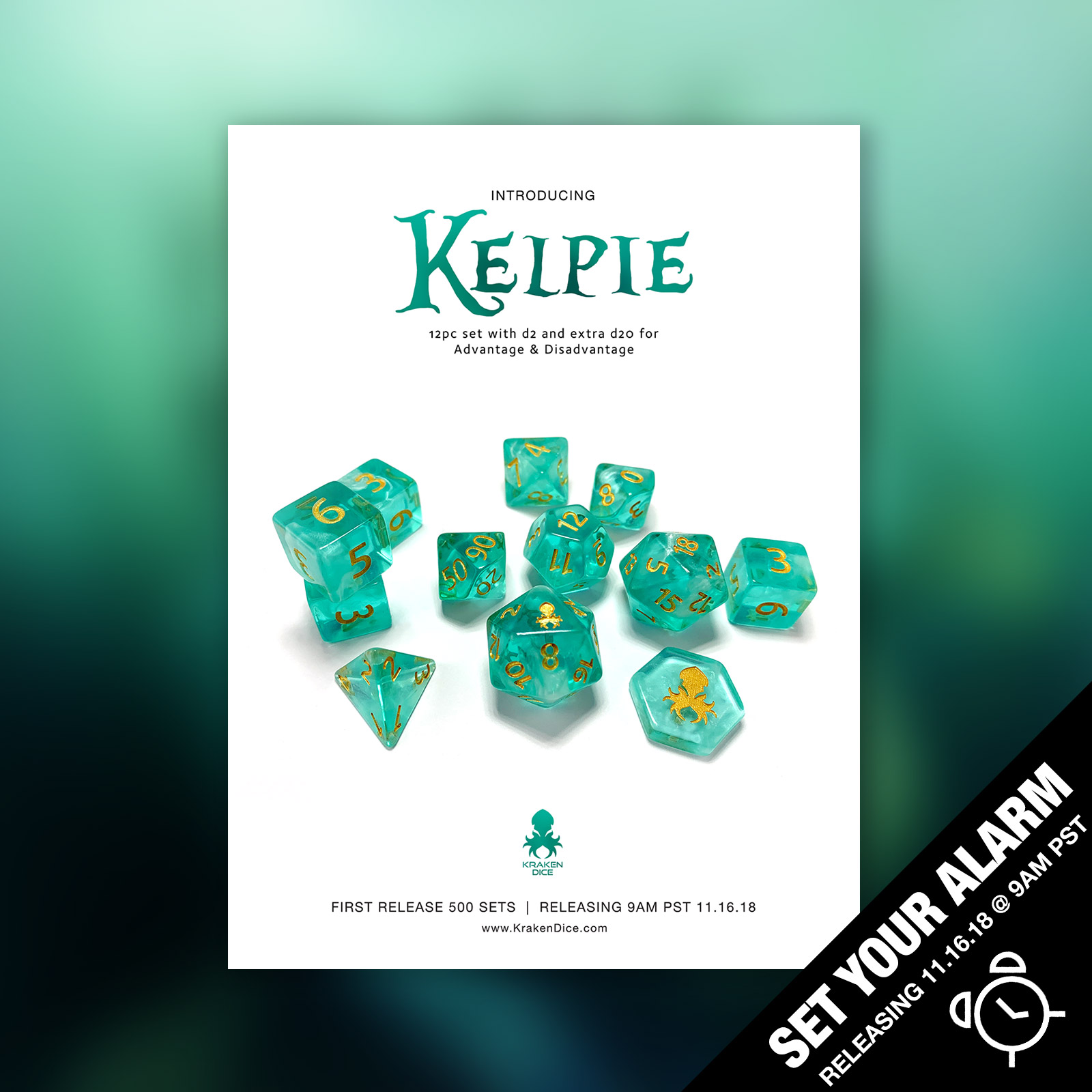Kelpie 12pc Dice Set