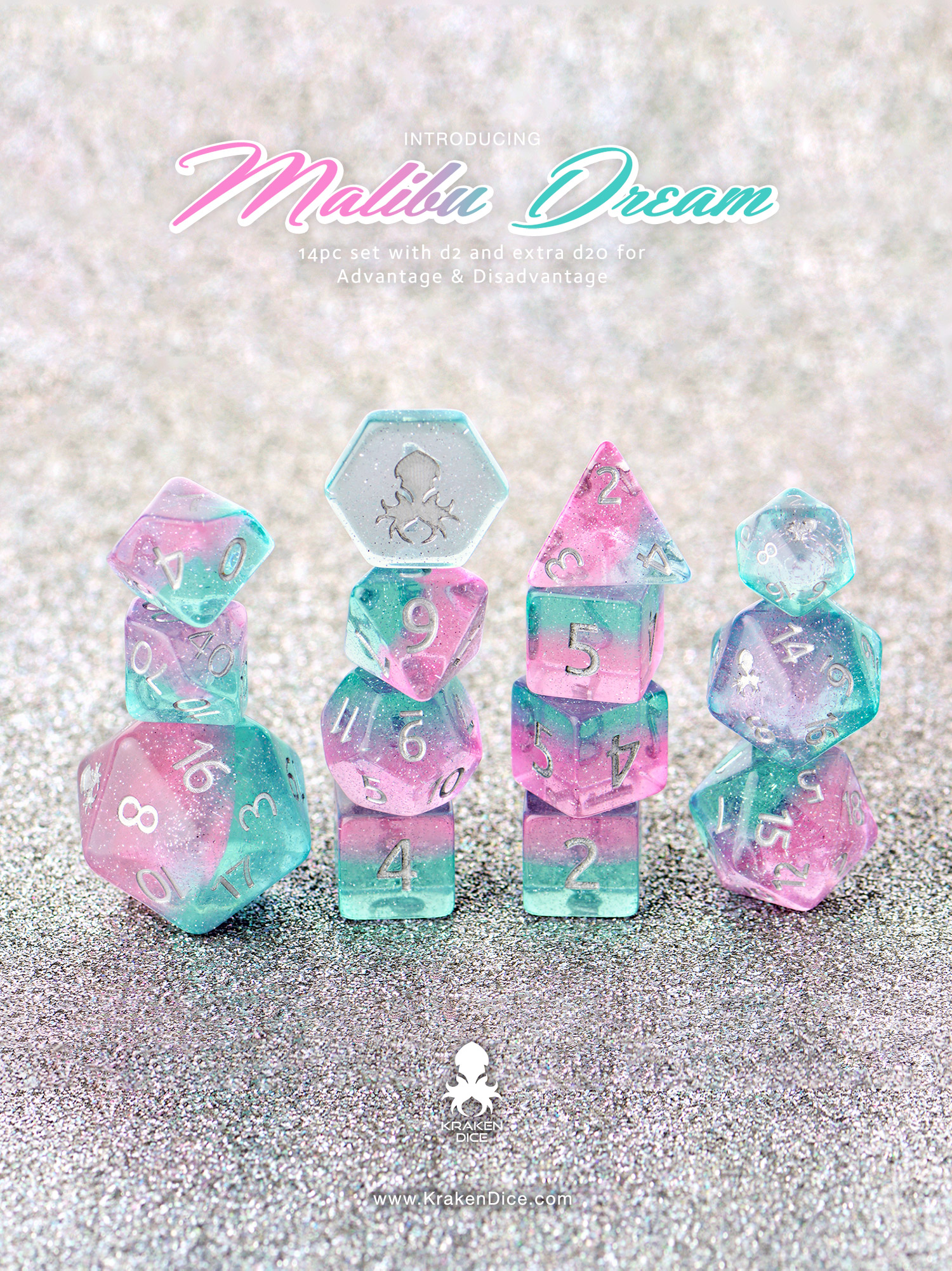 Malibu Dreams 14pc Dice Set