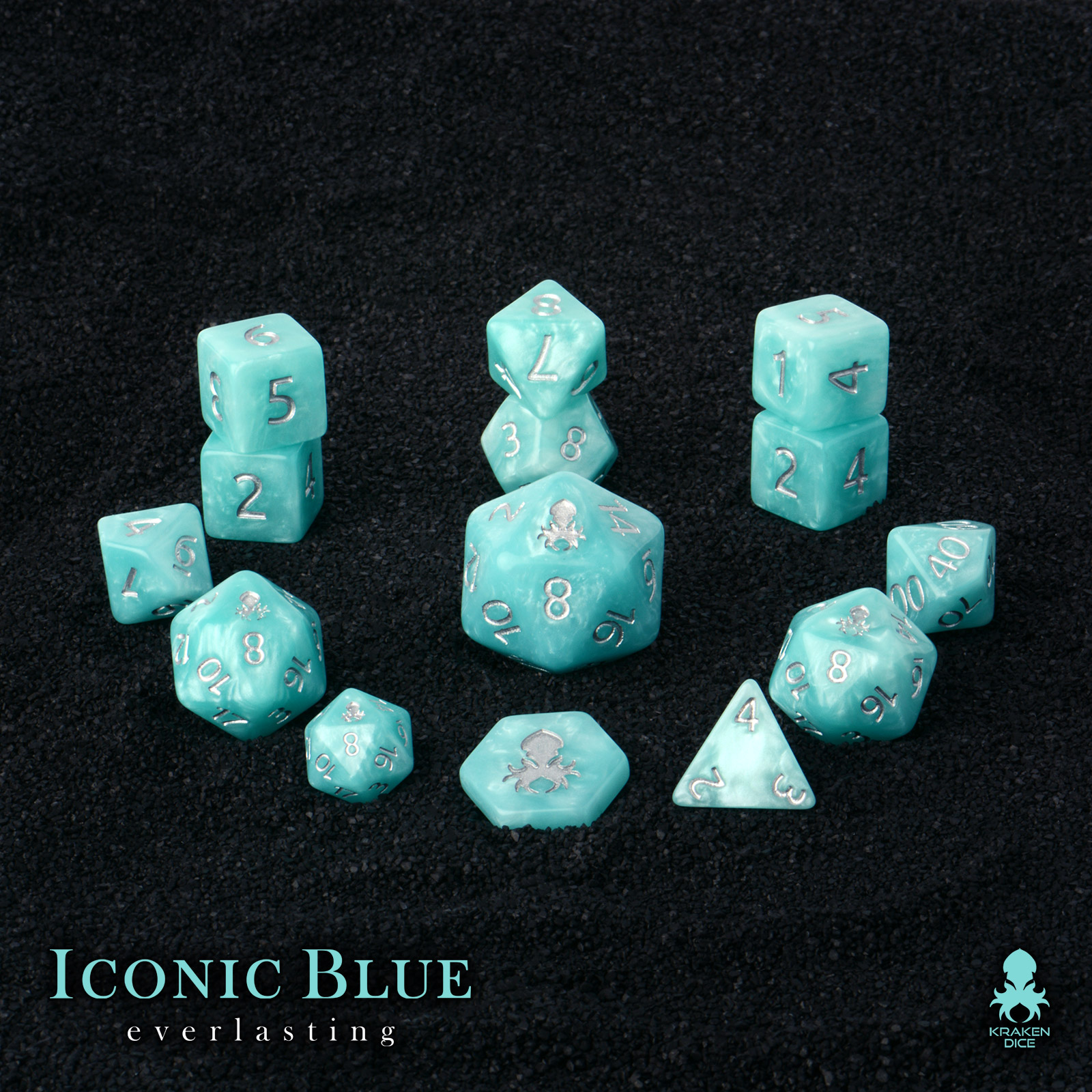 Iconic Blue: Everlasting 14pc Dice Set