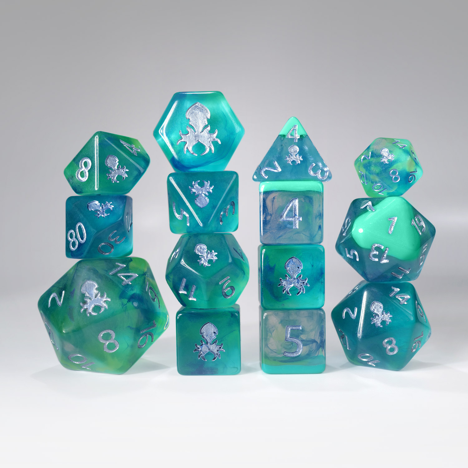 MarineFlow: Lava Lamp 14pc Dice Set