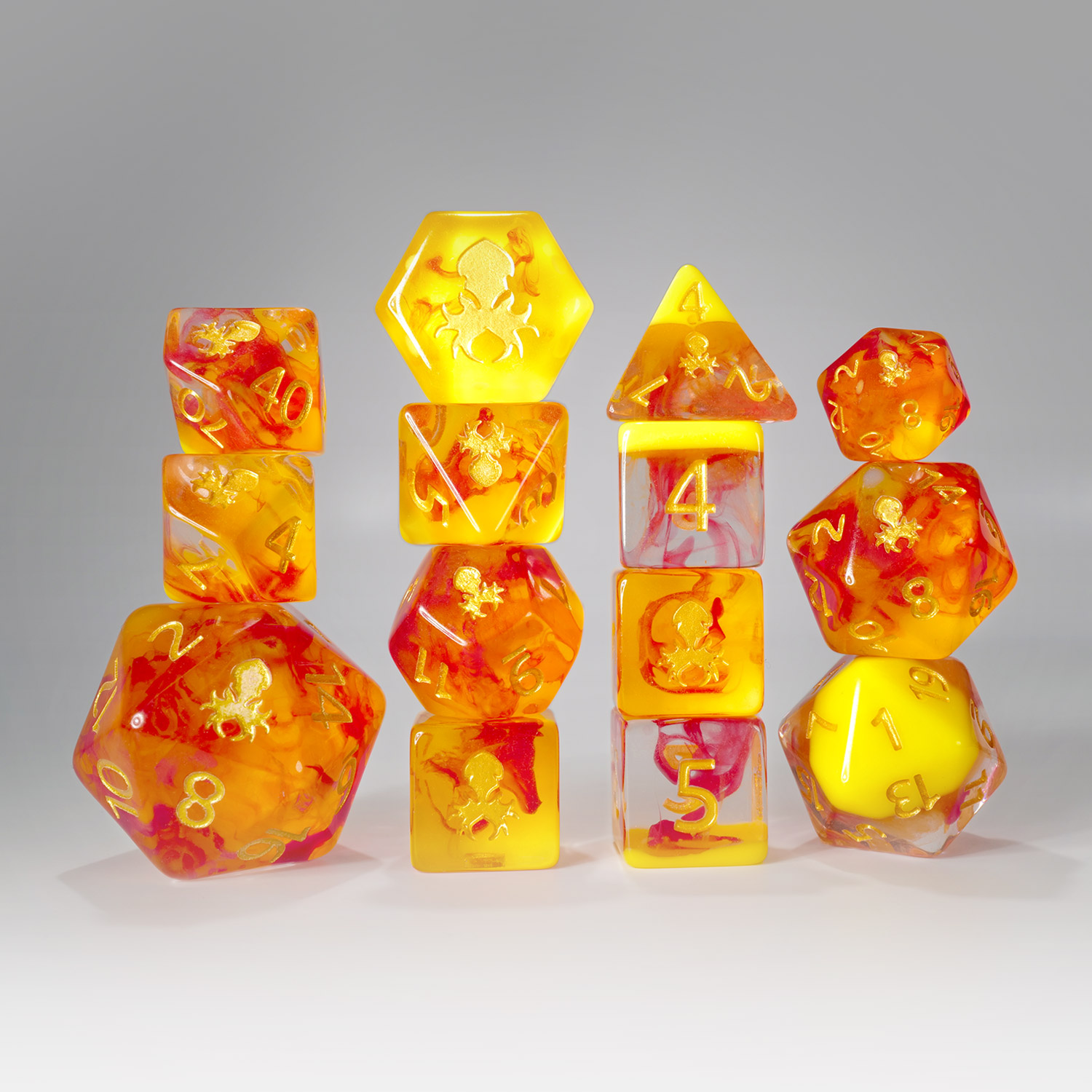 MagmaFlow: Lava Lamp 14pc Dice Set