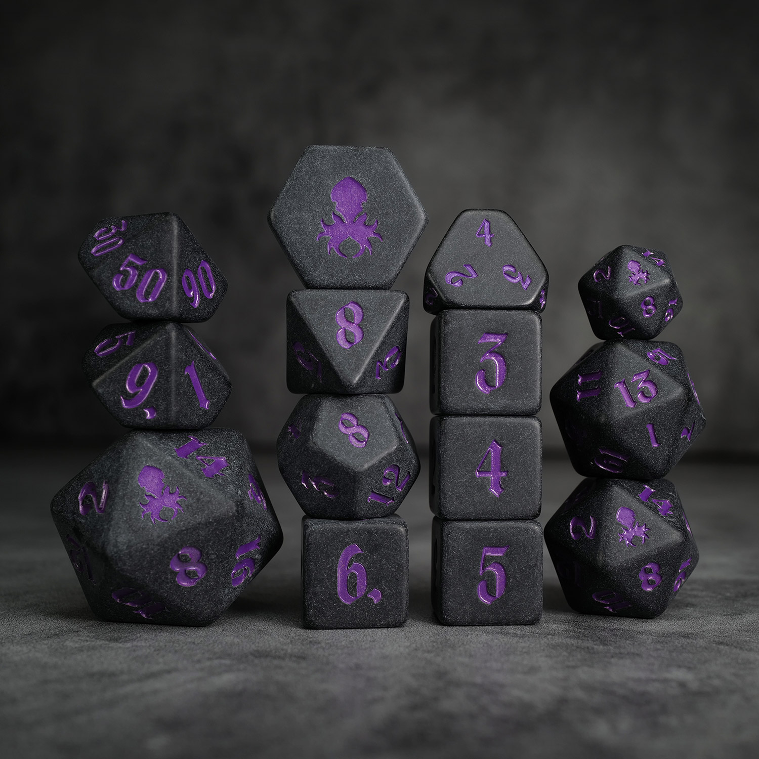 Slate: Purple 14pc Matte Dice Set