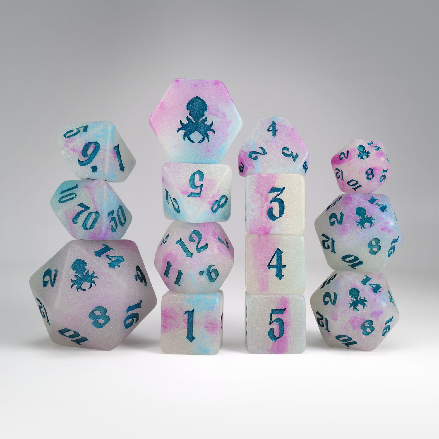 Specter 14pc Glow in the Dark Dice Set