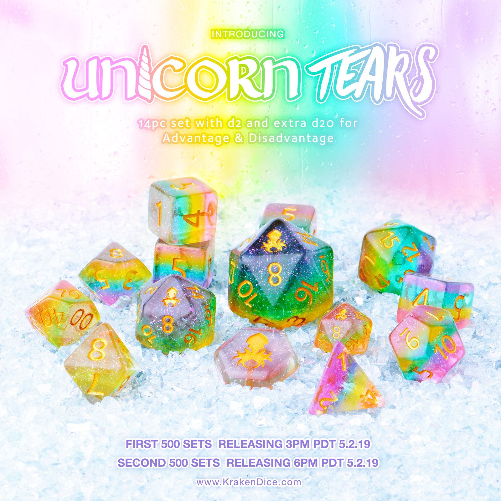 Unicorn Tears 14pc Dice Set