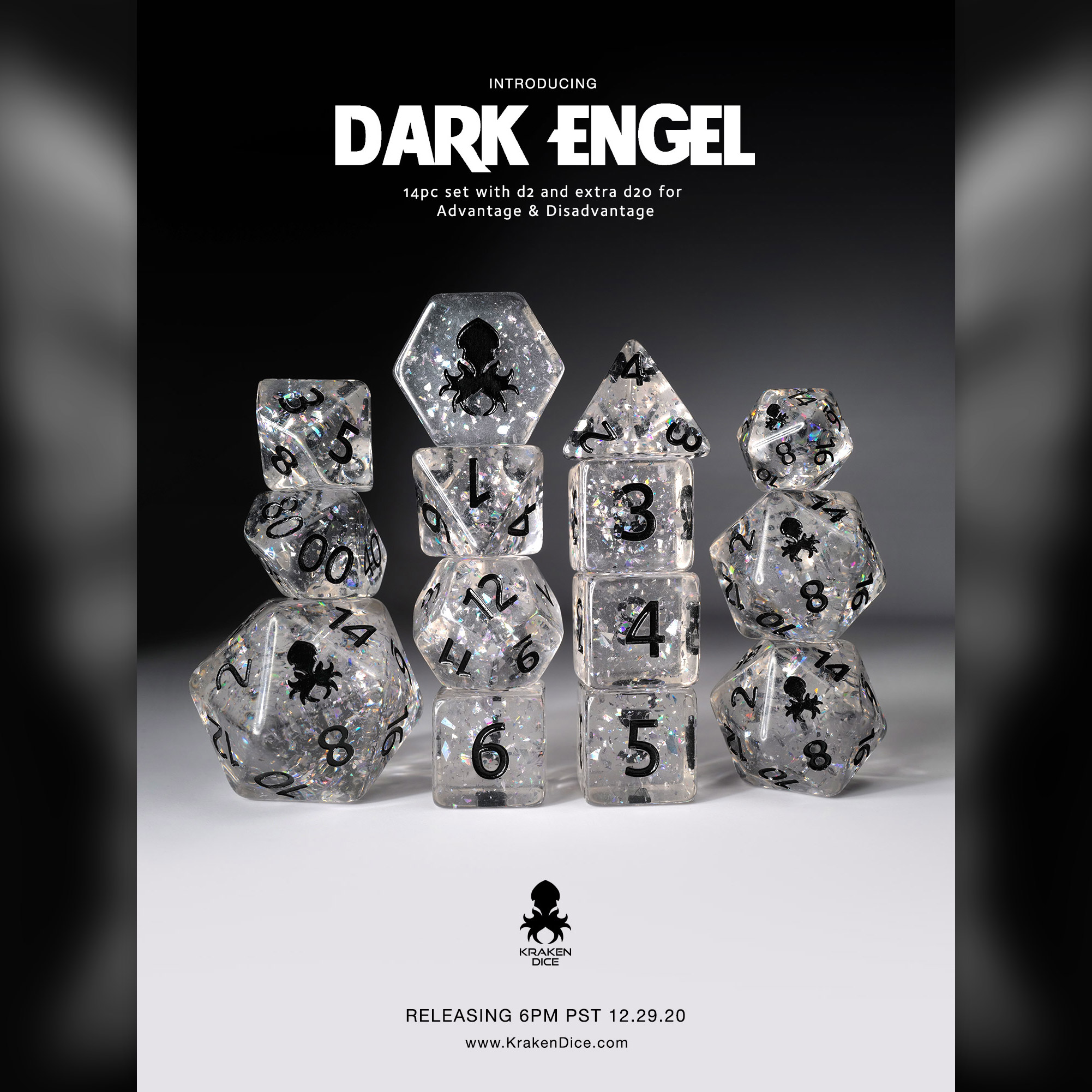 Dark Engel 14pc Dice Set