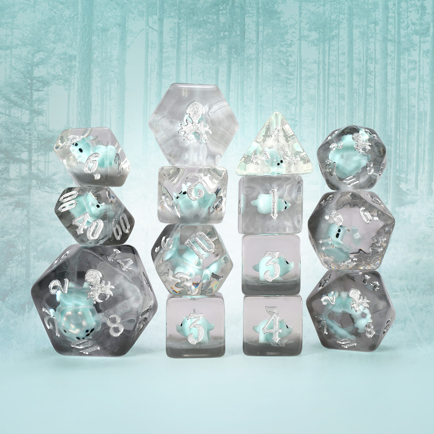 Diceratops 14pc Baby Triceratops Inclusion Dice Set