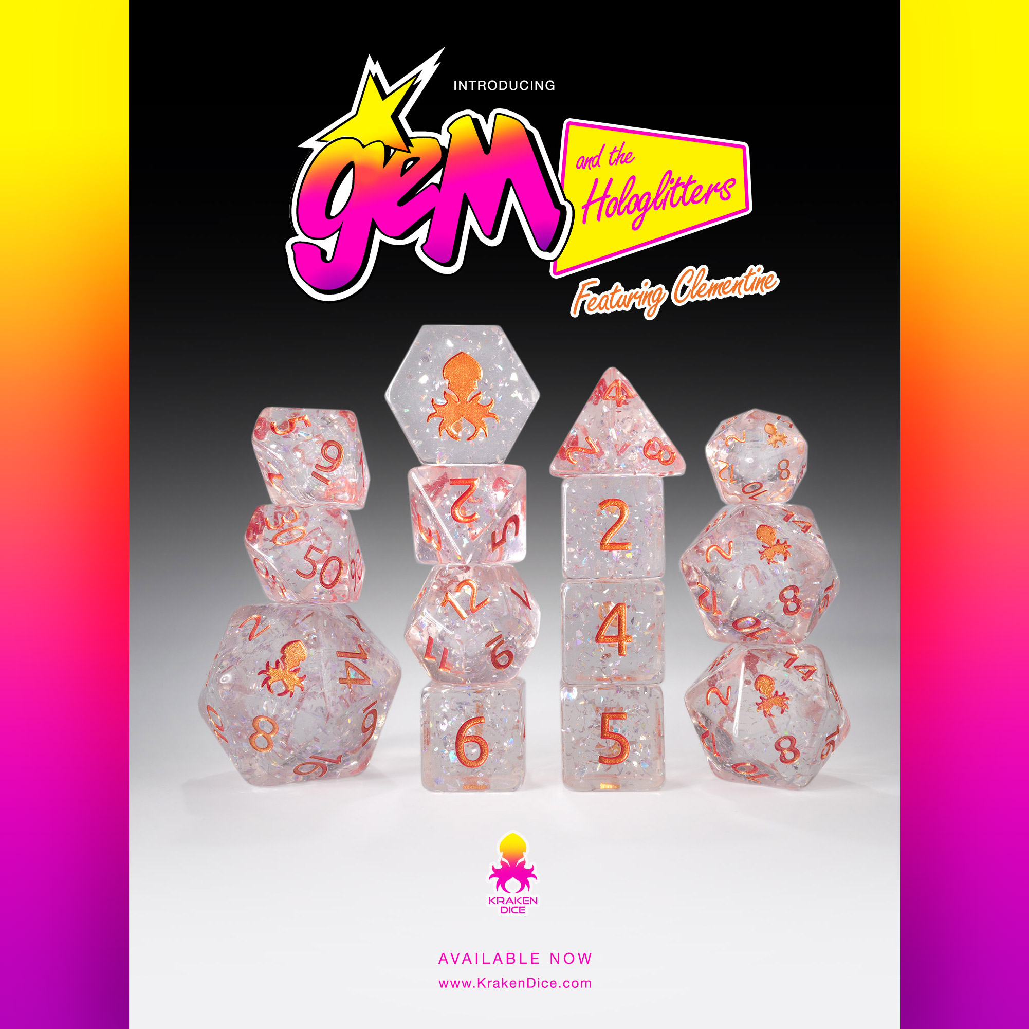 Gem and the Hologlitters: Featuring Clementine Dice Set