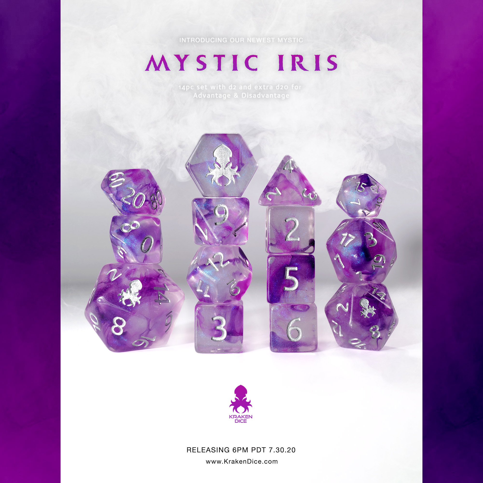 Mystic Iris 14pc Dice Set