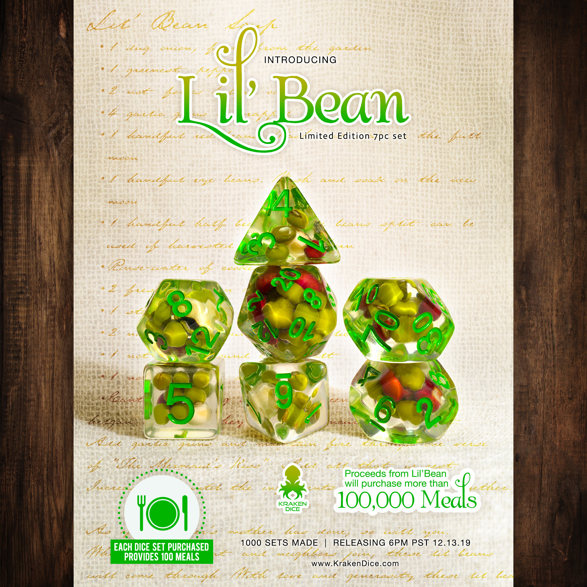 Lil’ Bean 7pc Dice Set