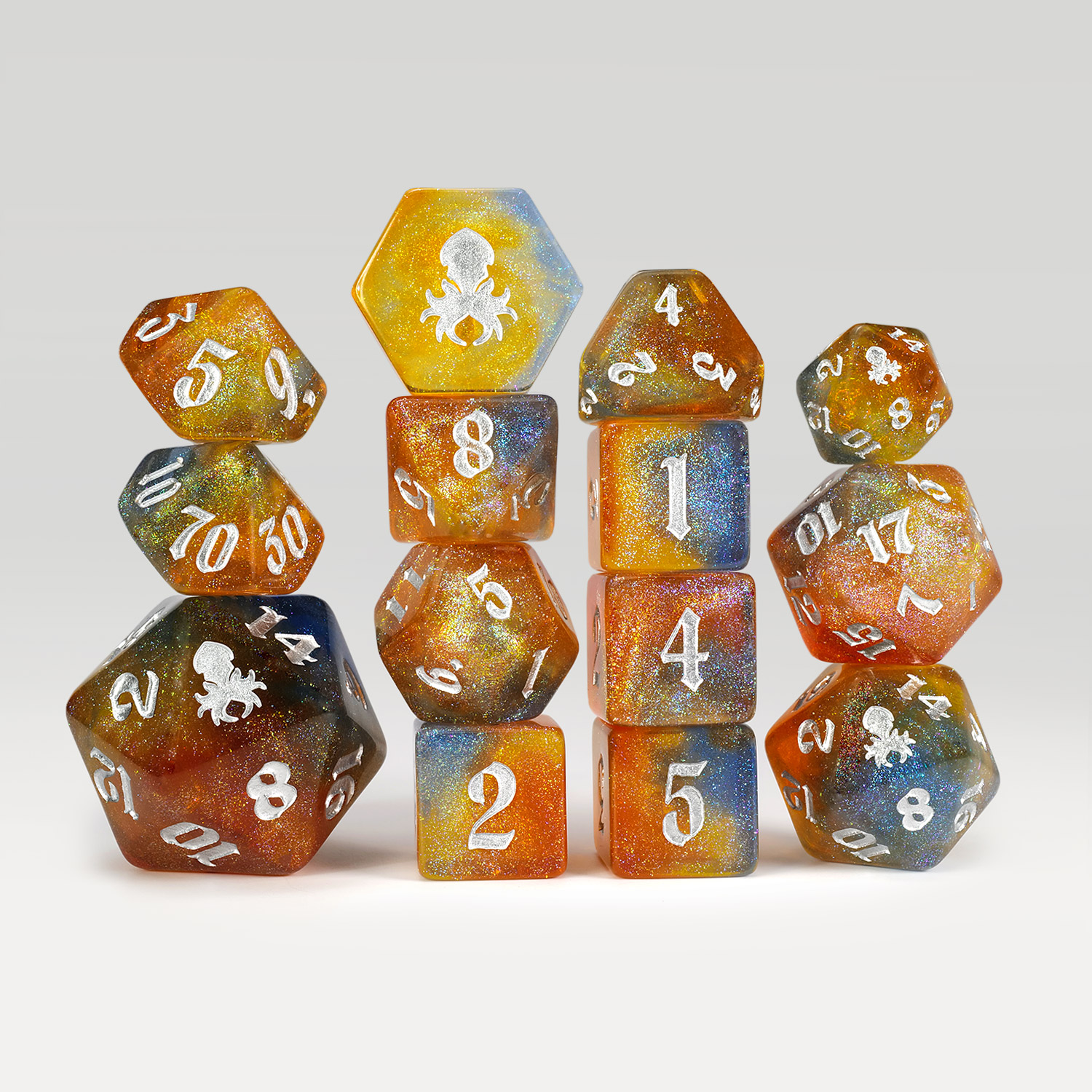 Cleansing Tides 14pc Glitter TTRPG Dice Set