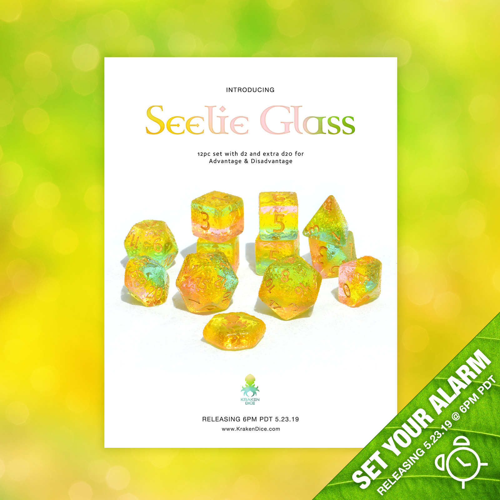 Seelie Glass 12pc Dice Set