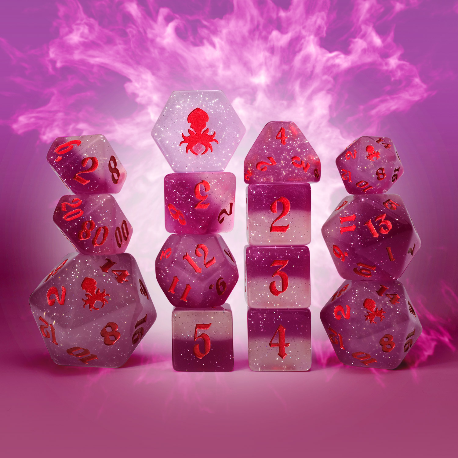 Faerie Fire 14pc UV Reactive Dice Set