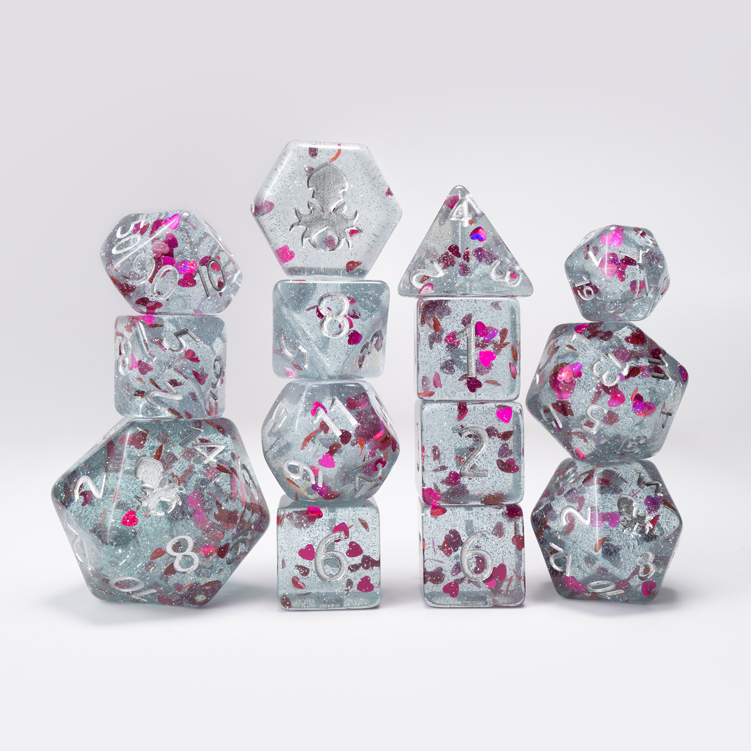 Frozen Heart - Blue with Red Hearts 14pc Limited Edition Dice Set