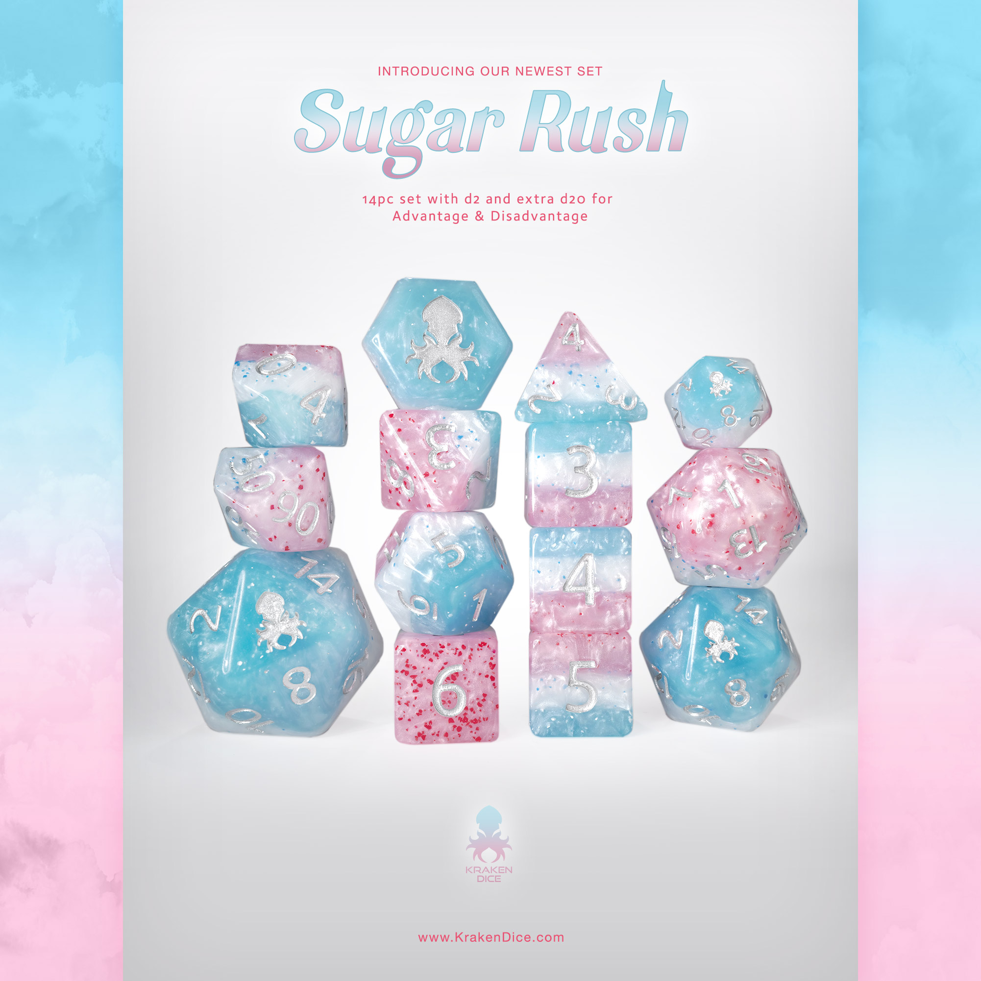 Sugar Rush 14pc Dice Set