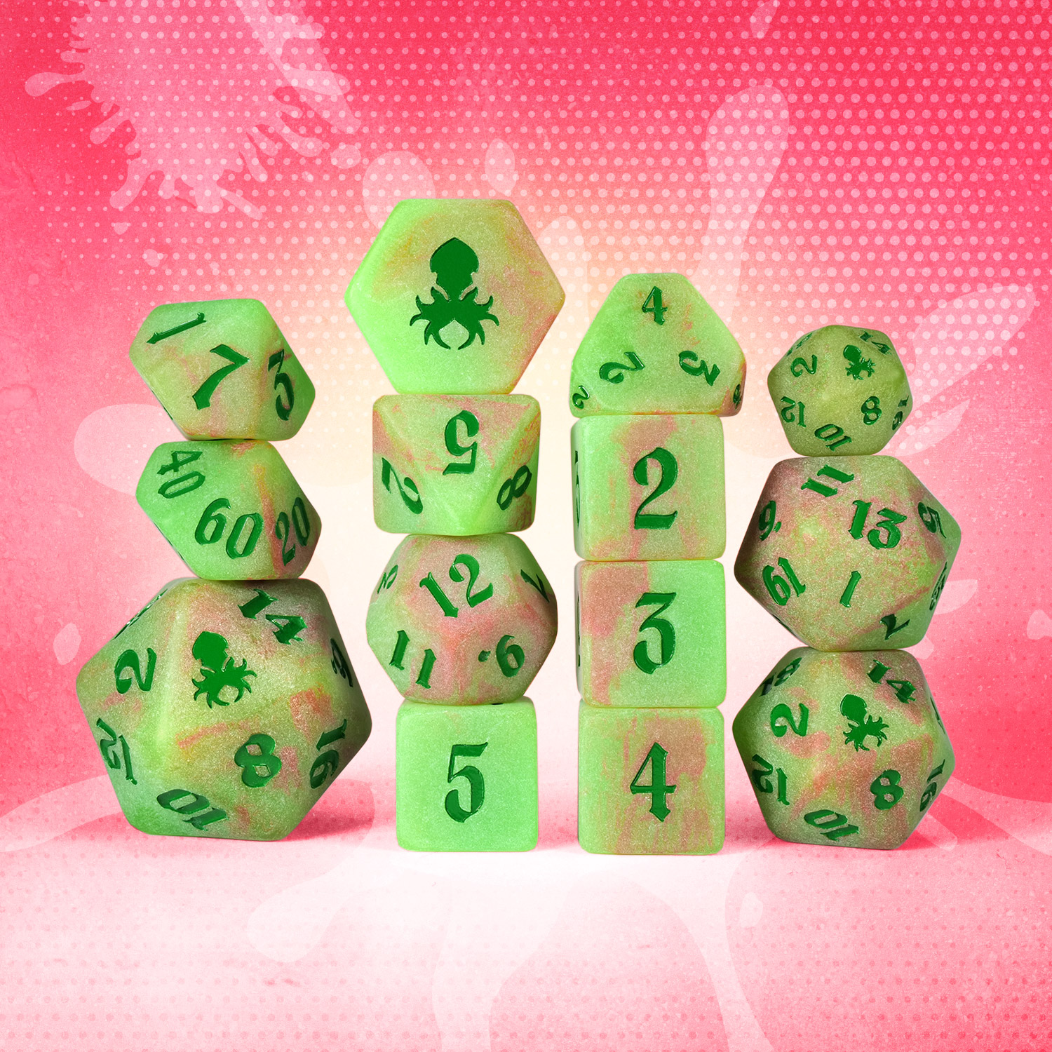 Electric Melon 14pc Dice Set