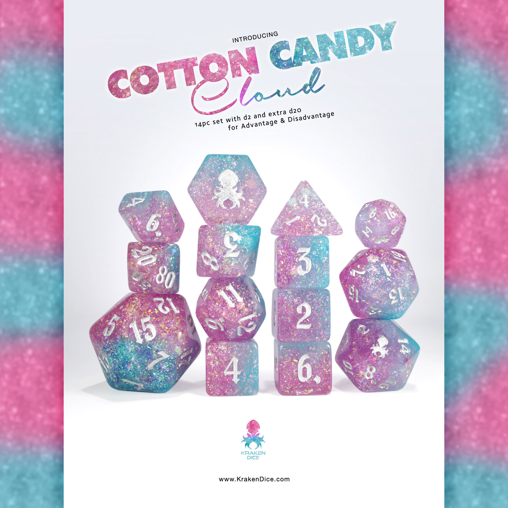 Cotton Candy Cloud Limited Run Dice Set