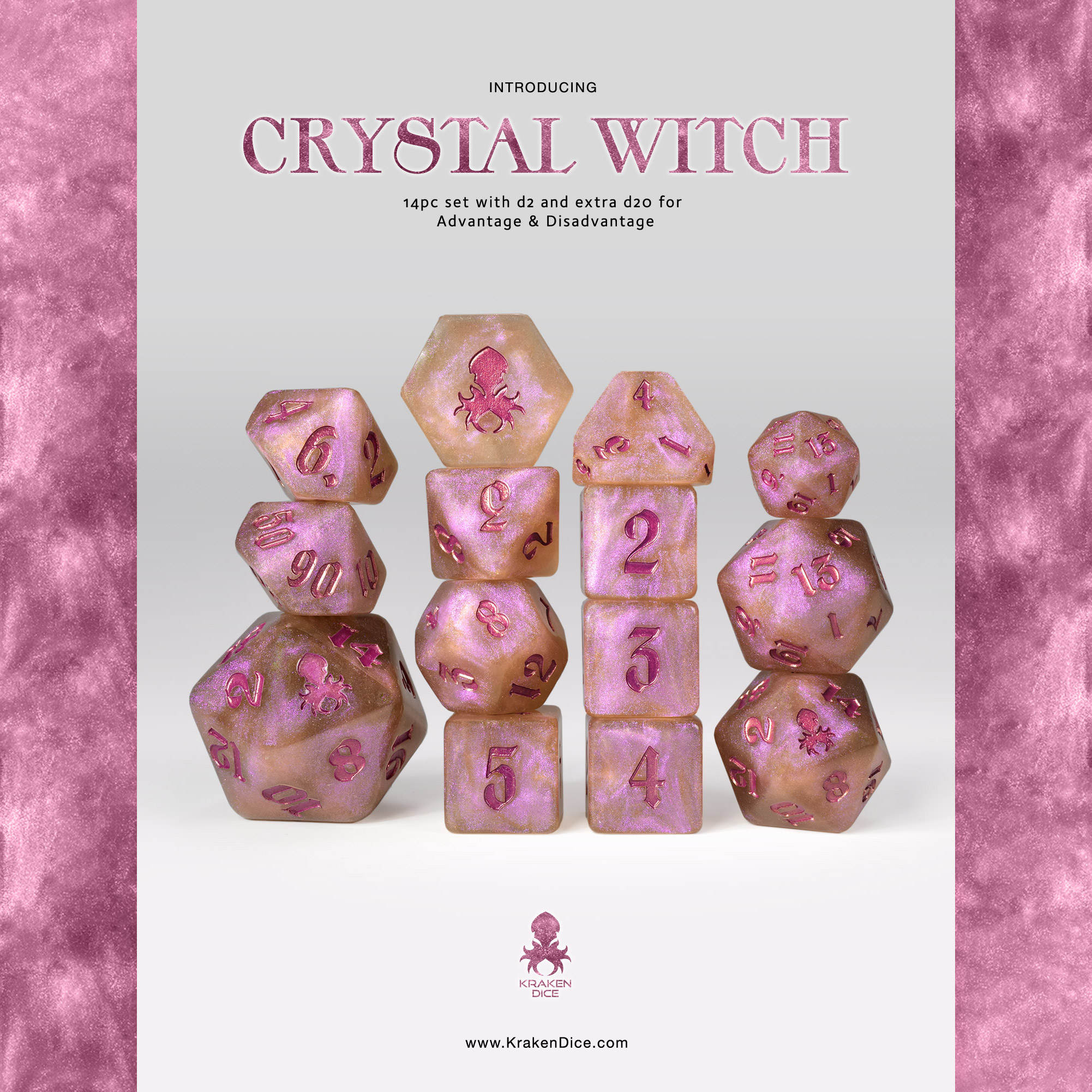 Crystal Witch 14pc Dice Set