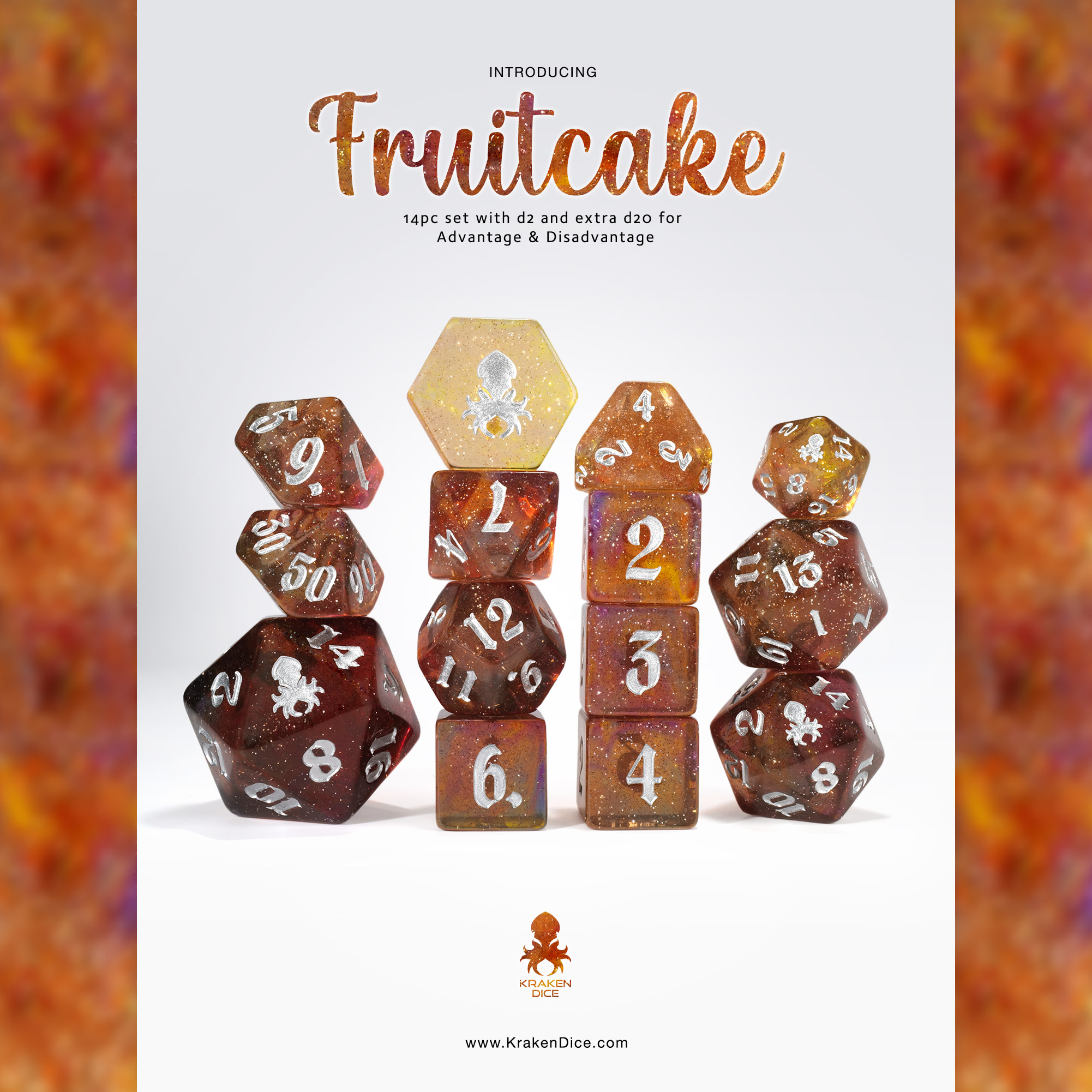 Fruitcake 14pc Dice Set