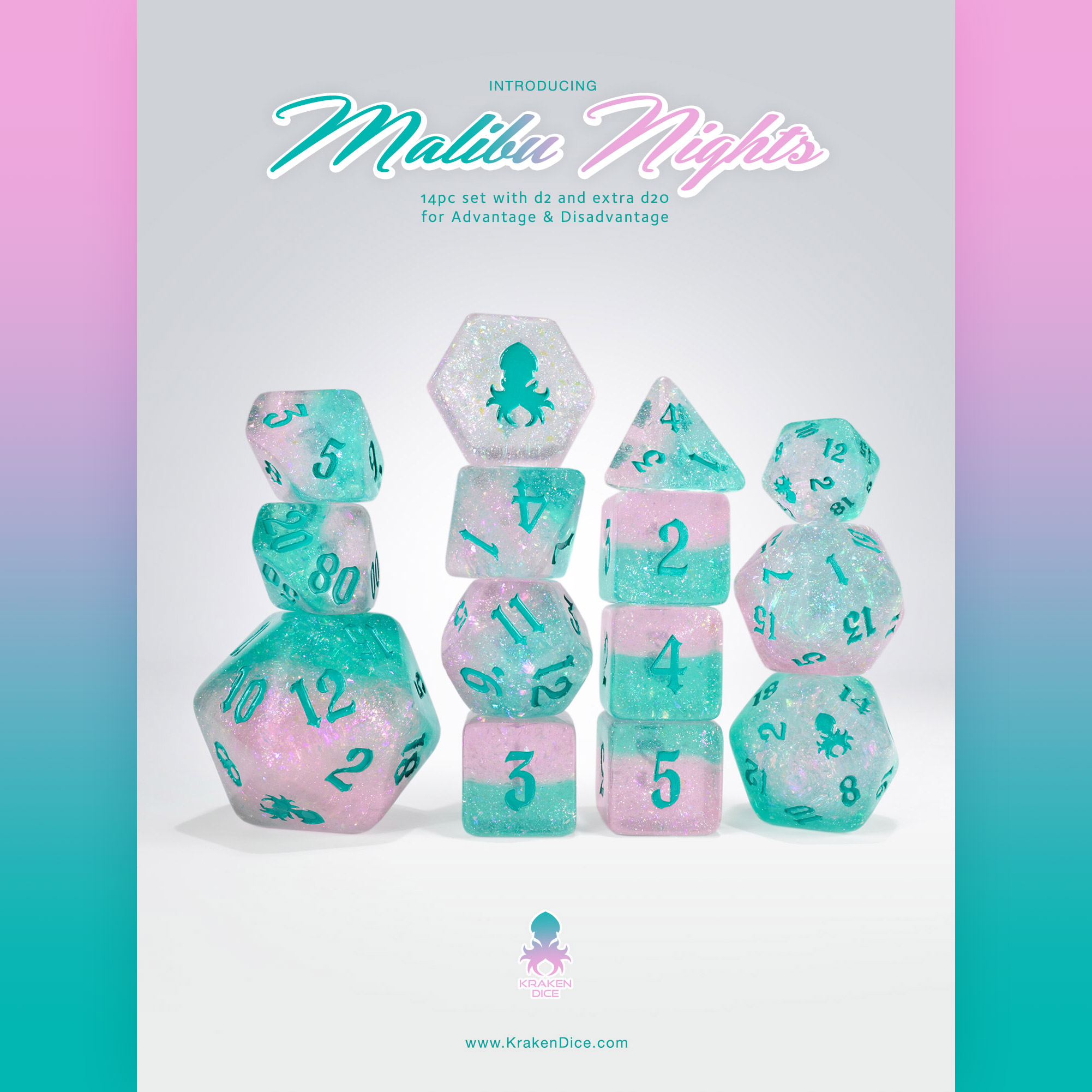 Malibu Nights 14pc Dice Set