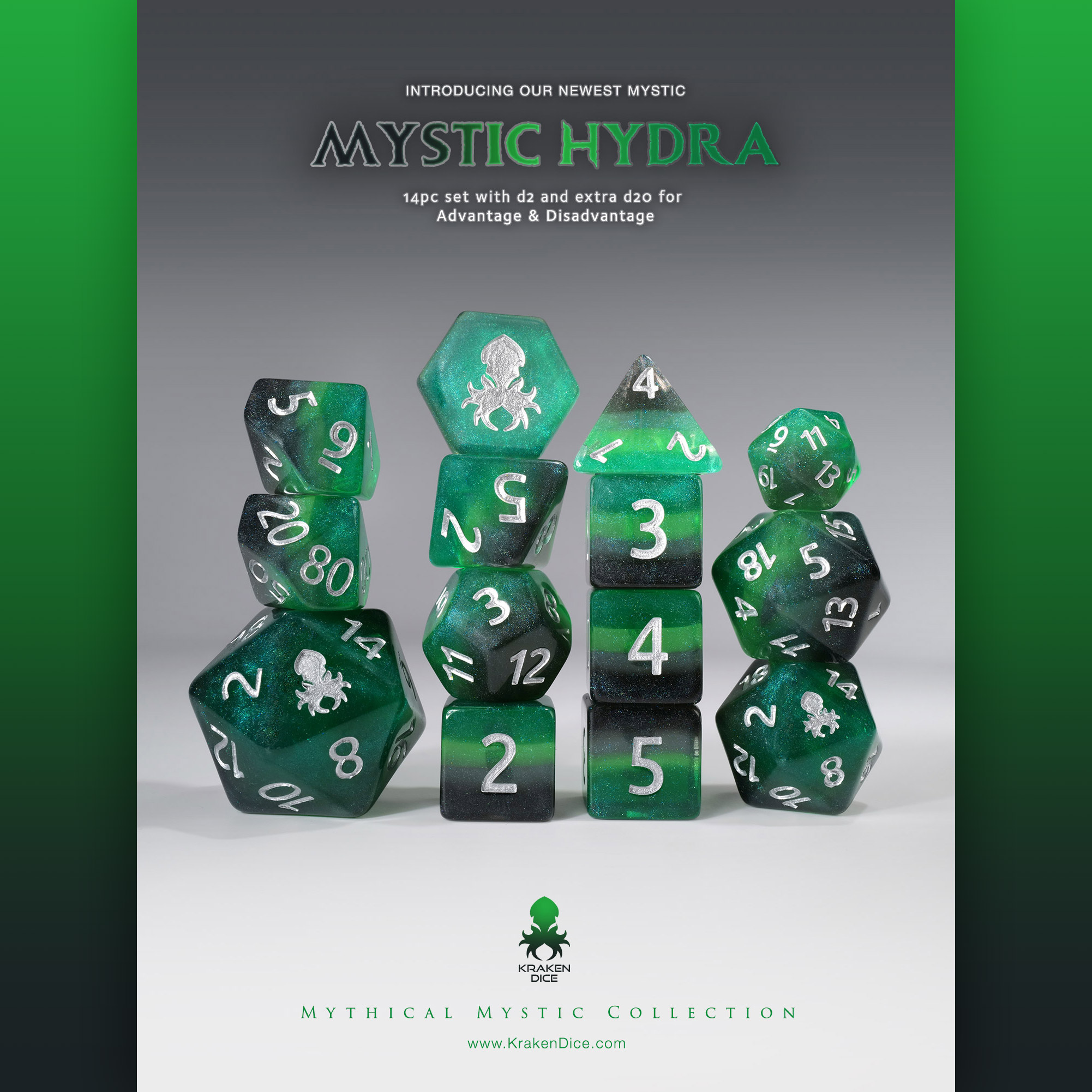 Hydra Mystic 14pc Dice Set