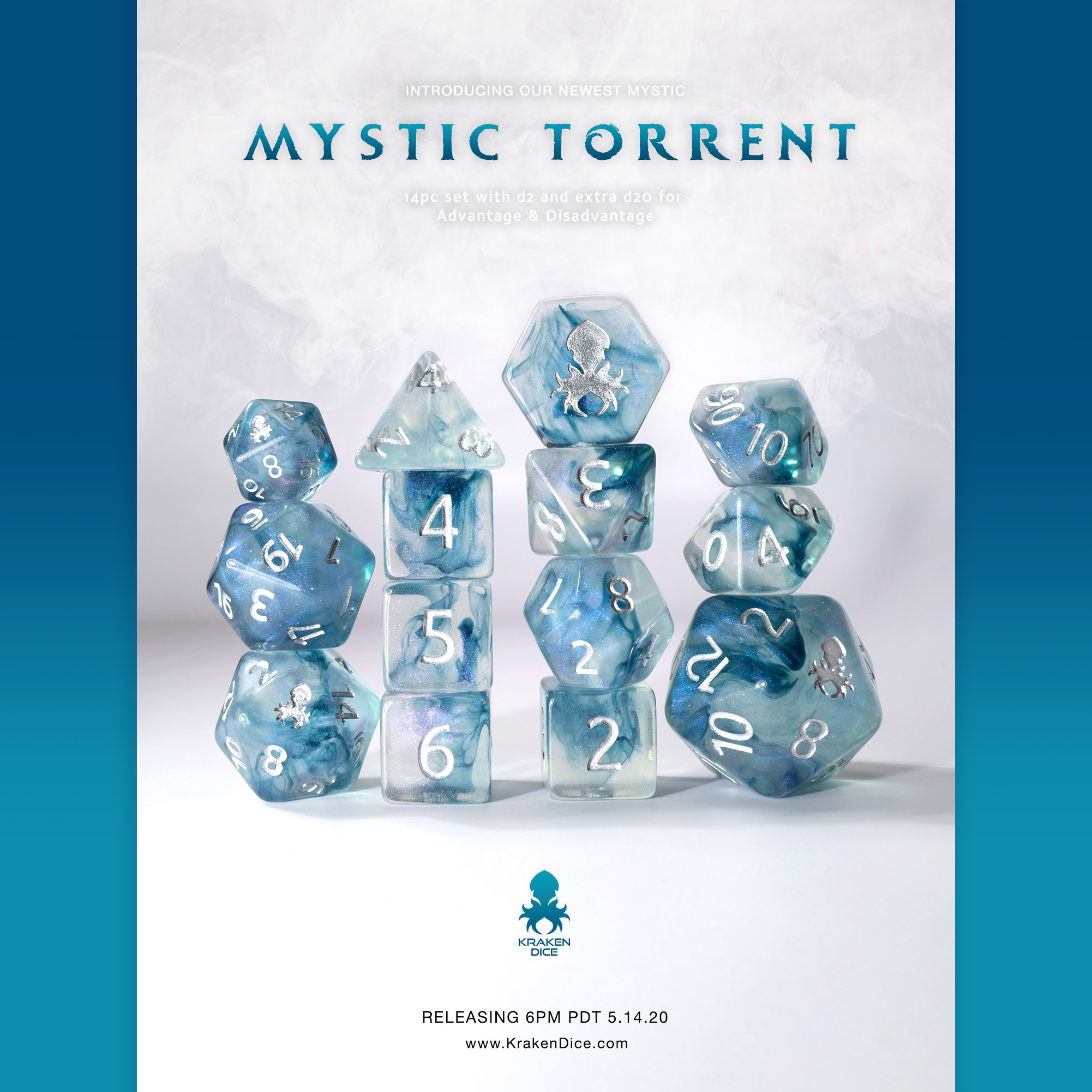 Mystic Torrent 14pc Dice Set