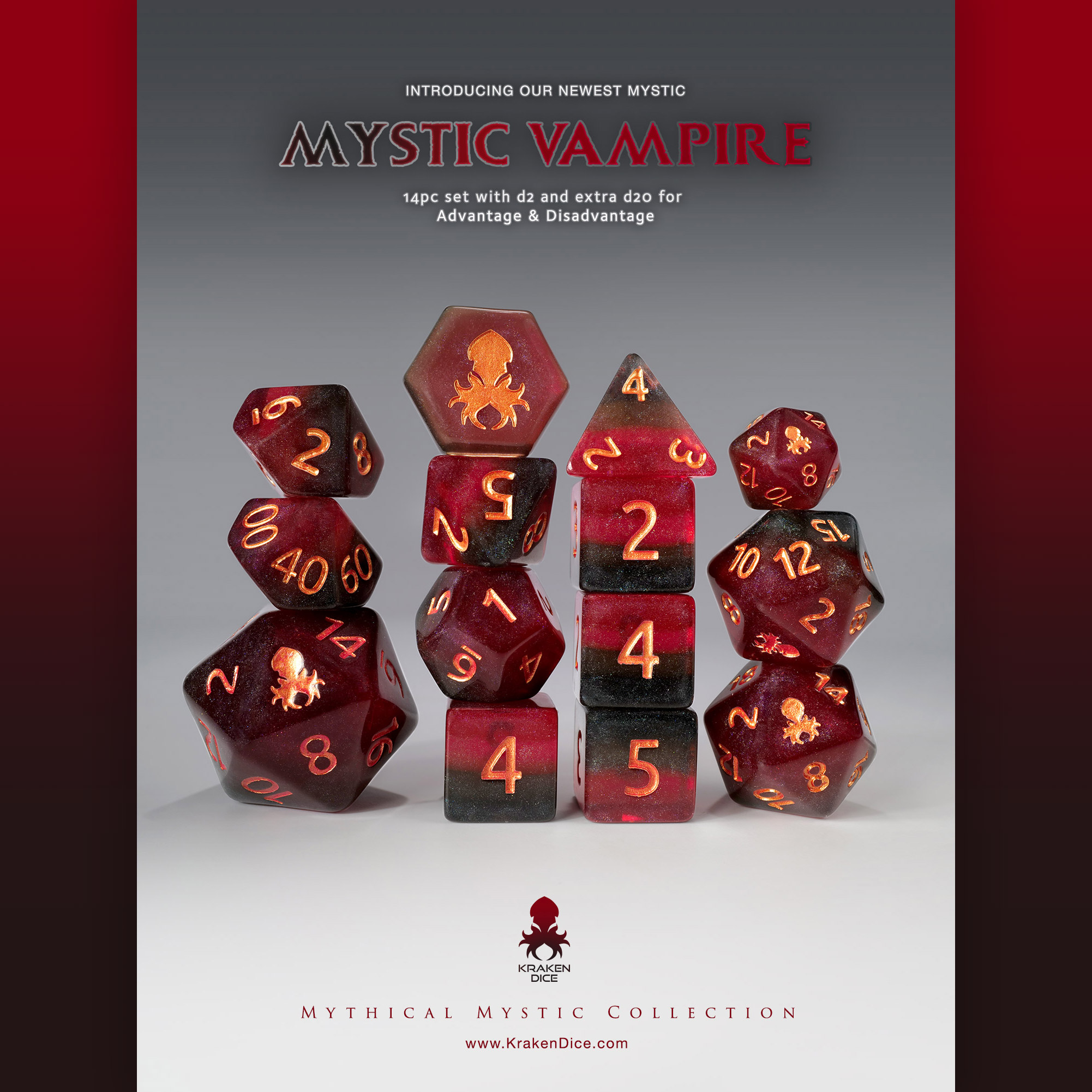 Mystic Vampire 14pc Dice Set