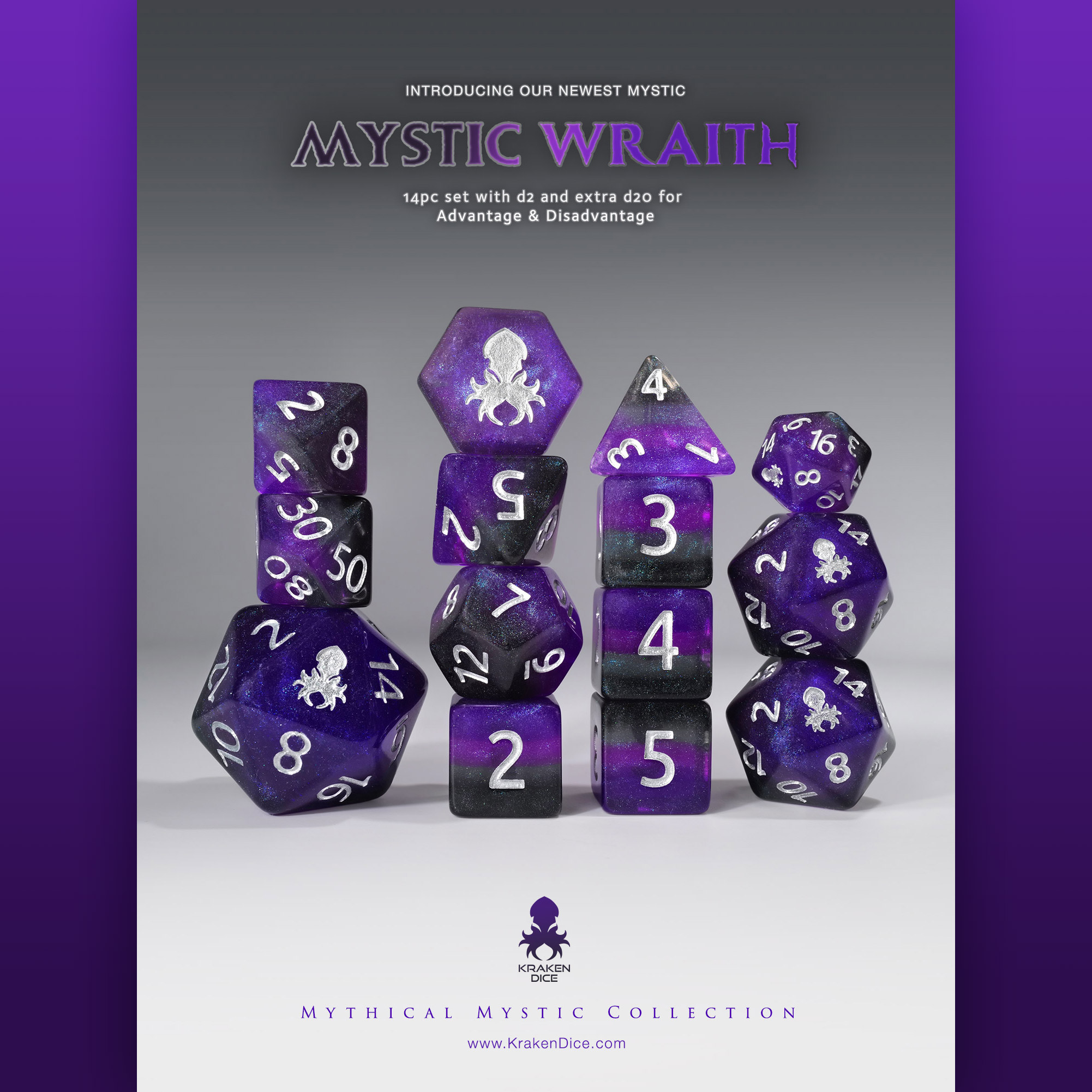 Mystic Wraith 14pc Dice Set