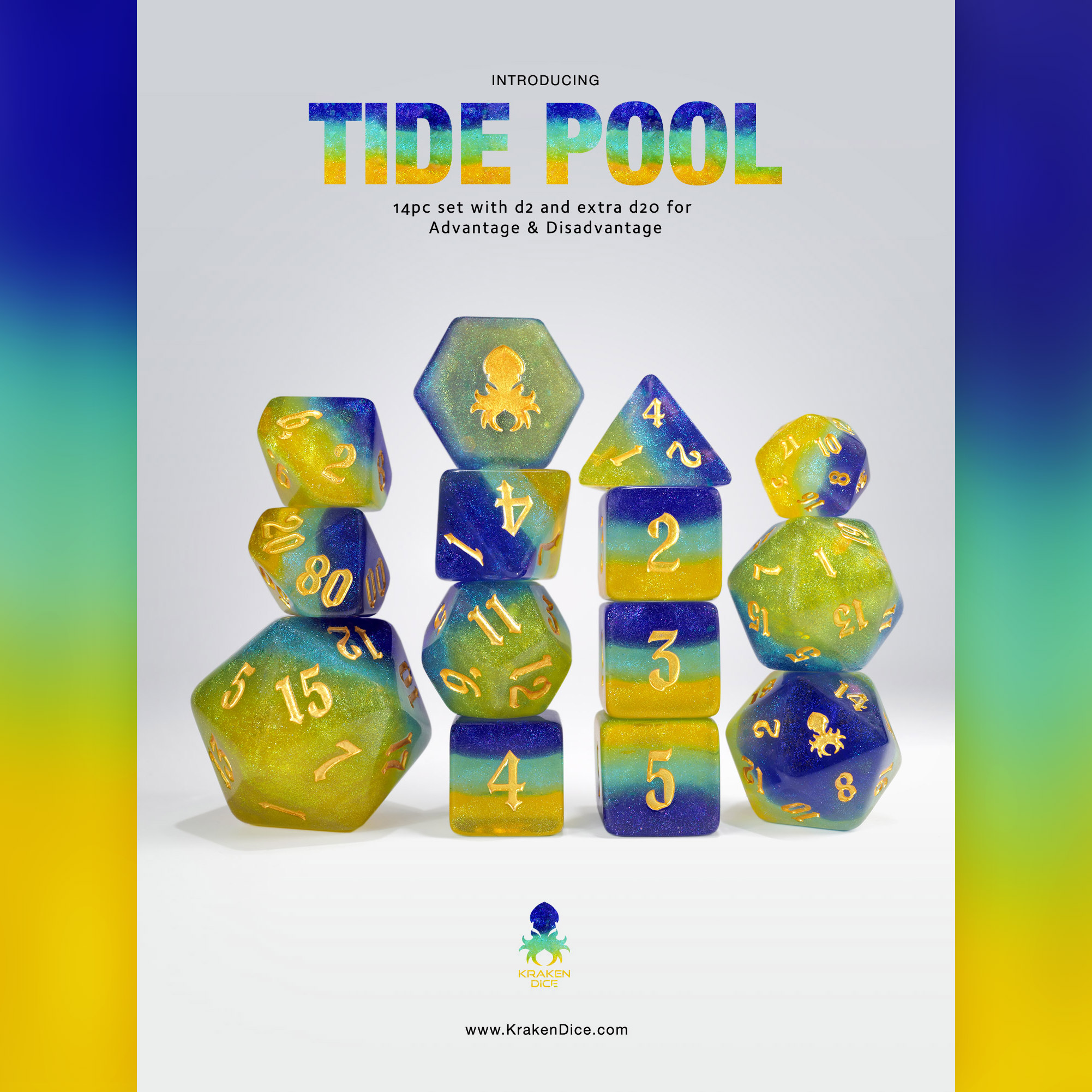 Tide Pool 14pc Dice Set