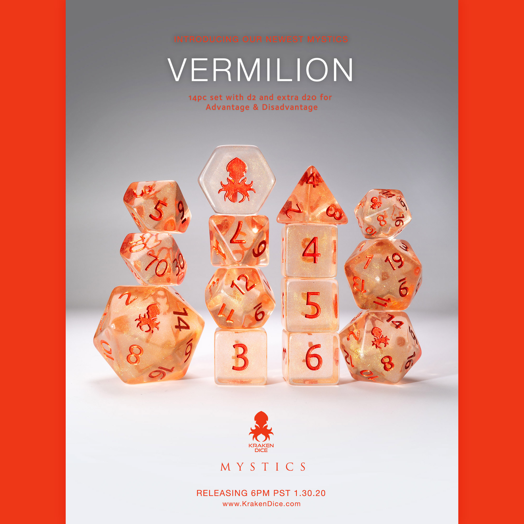 Vermilion 14pc Dice Set