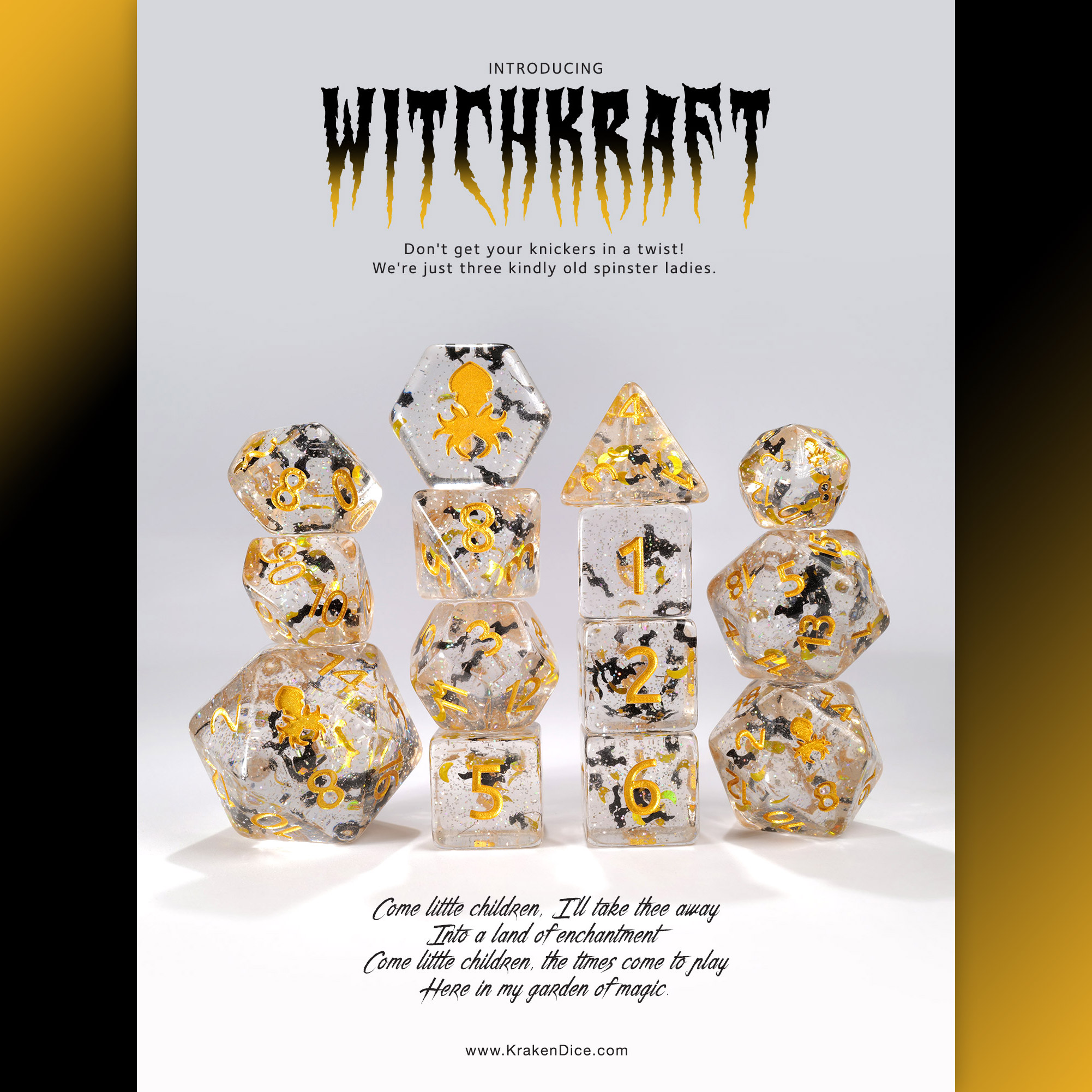 WitchKraft 14pc Limited Edition Dice Set by Kraken Dice