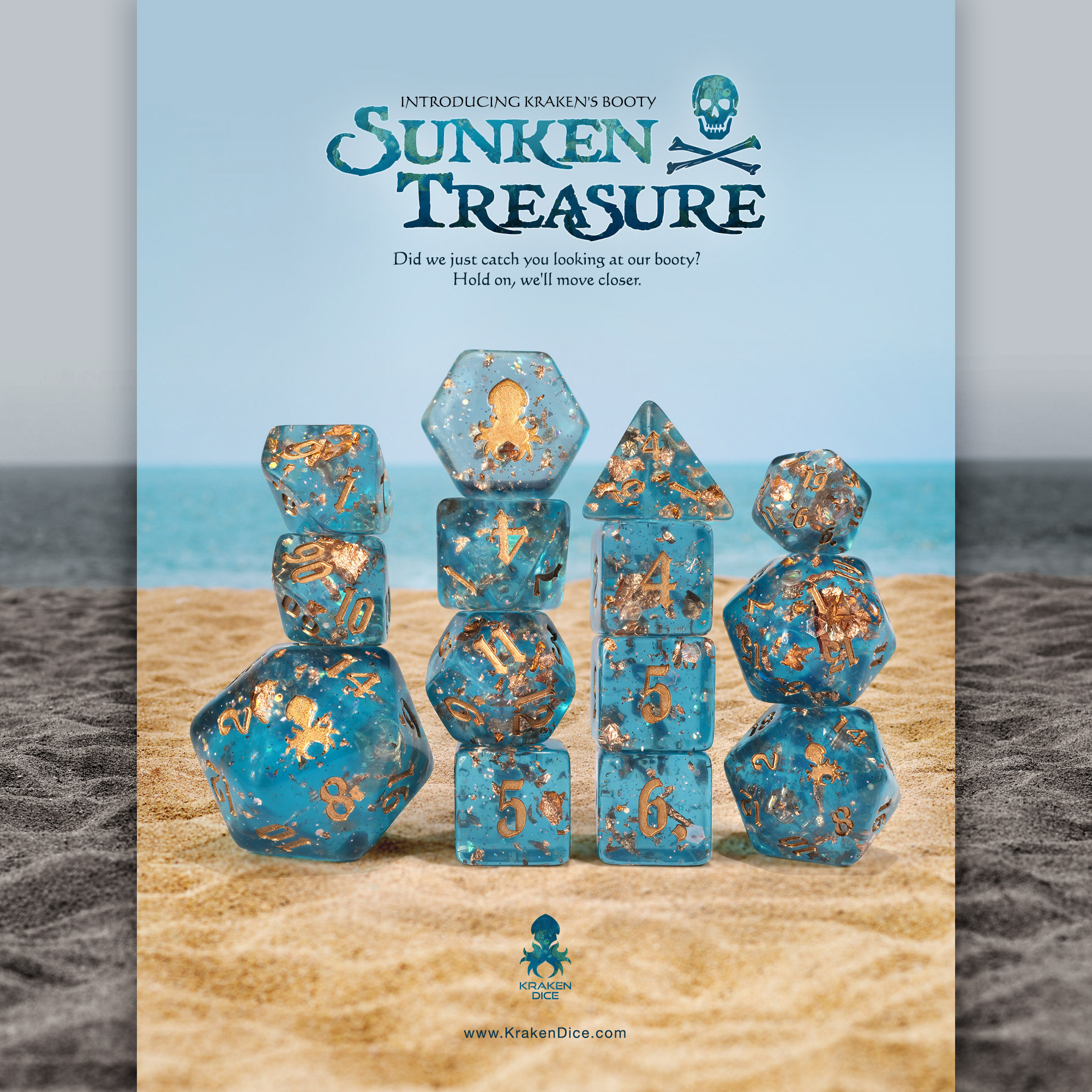 Kraken's Booty: Sunken Treasure 14pc Dice Set