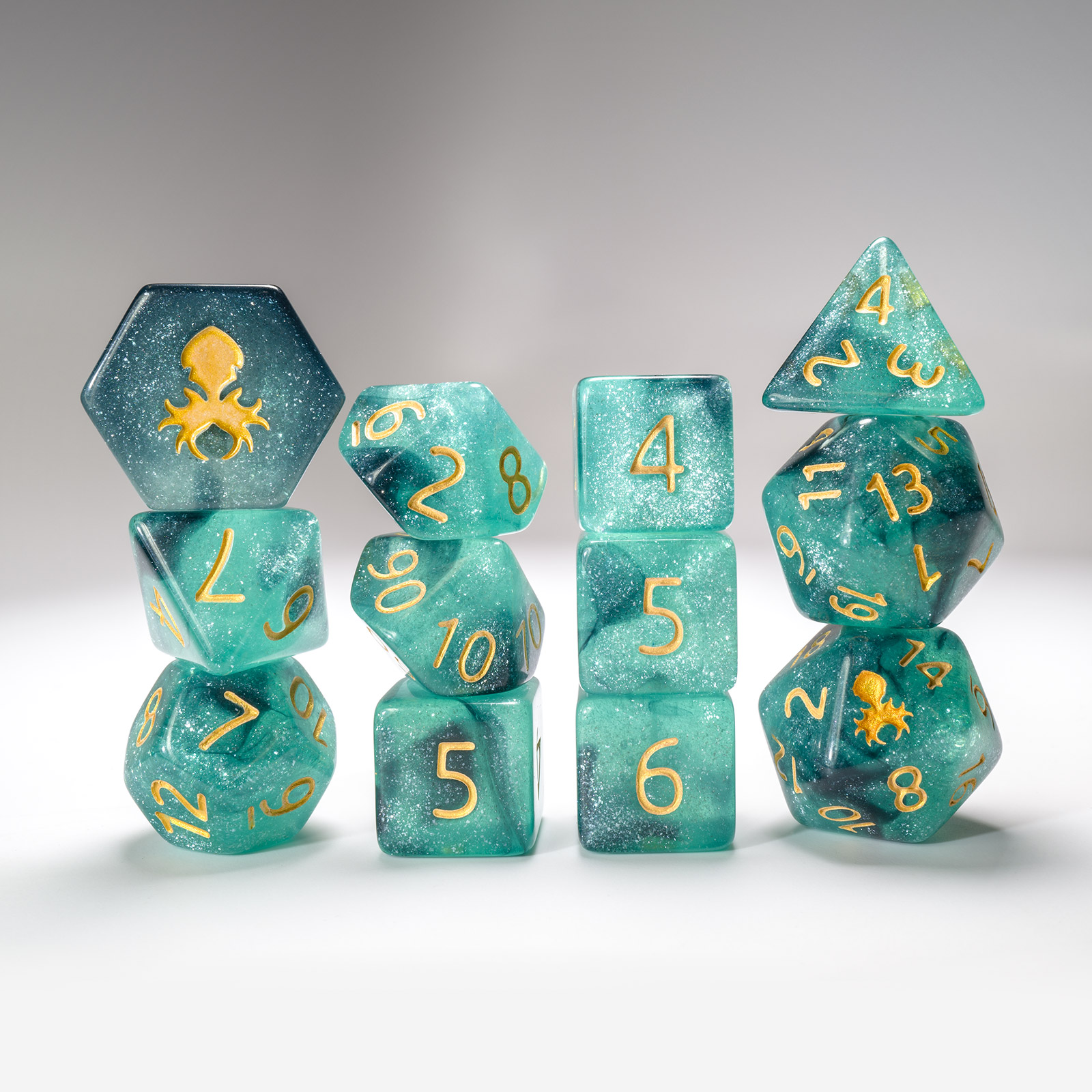 Black Ice 12pc Glimmer Dice Set