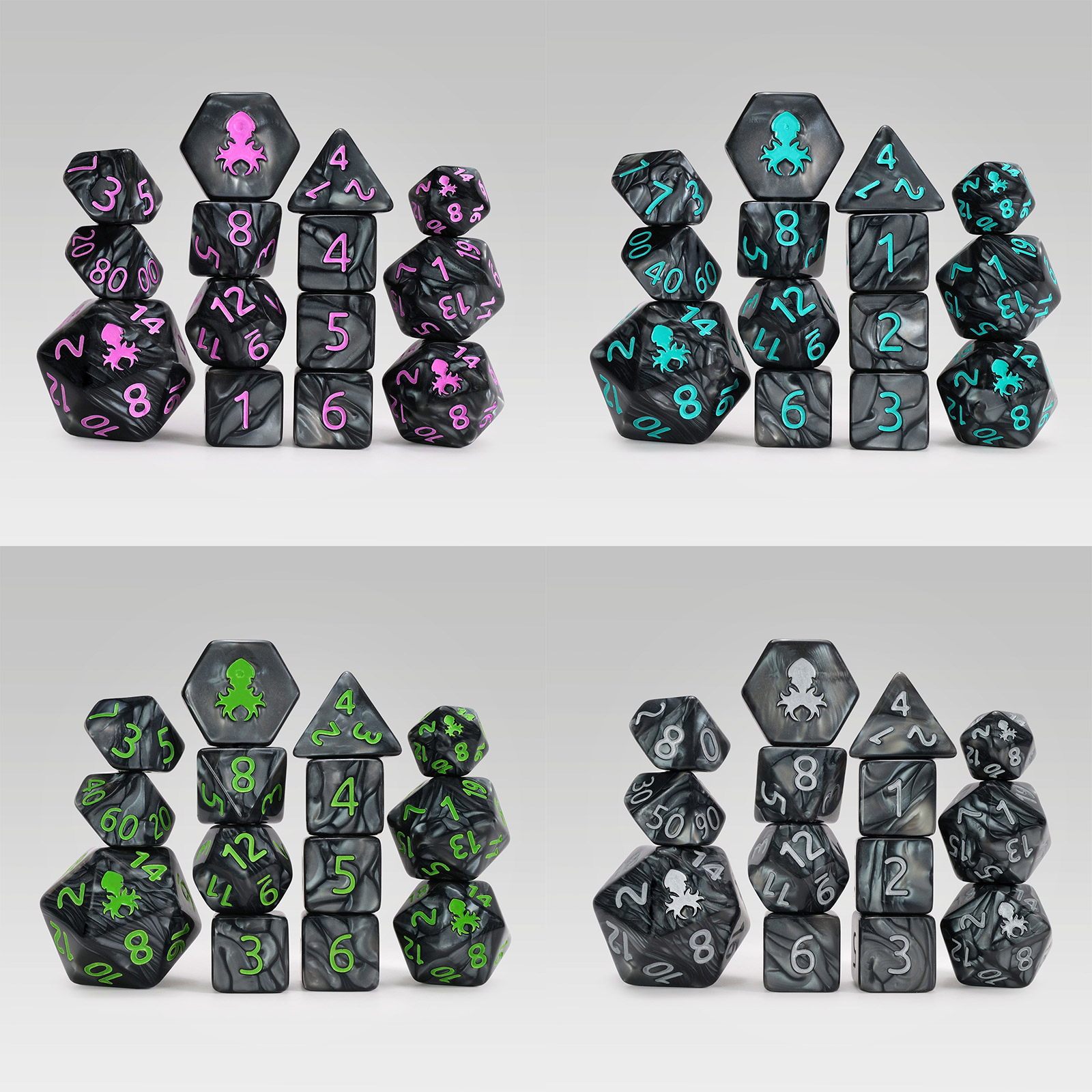 Kraken’s Signature Black 14pc Acrylic Dice Set