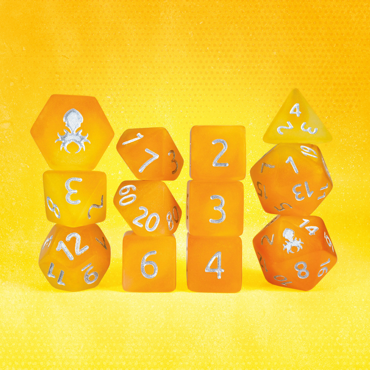 Peach Lemonade Quencher Glow In The Dark 12pc Dice Set