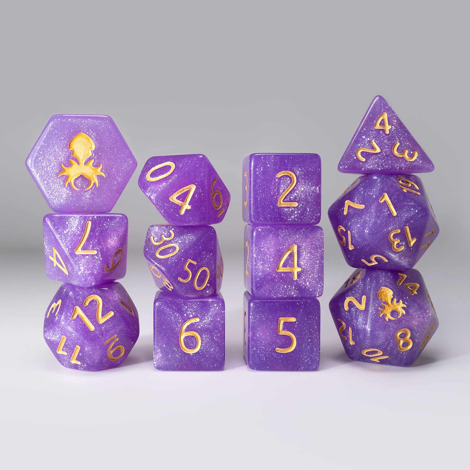 Purple Reins 12pc Glimmer Dice Set