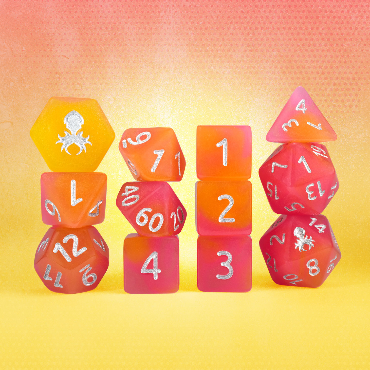 Guava Pineapple Quencher Glow In The Dark 12pc Dice Set