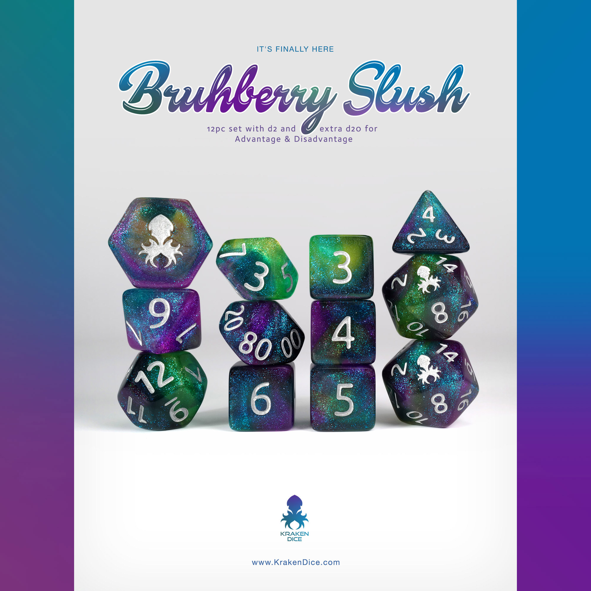 Bruhberry Slush Rock Candy Dice Set