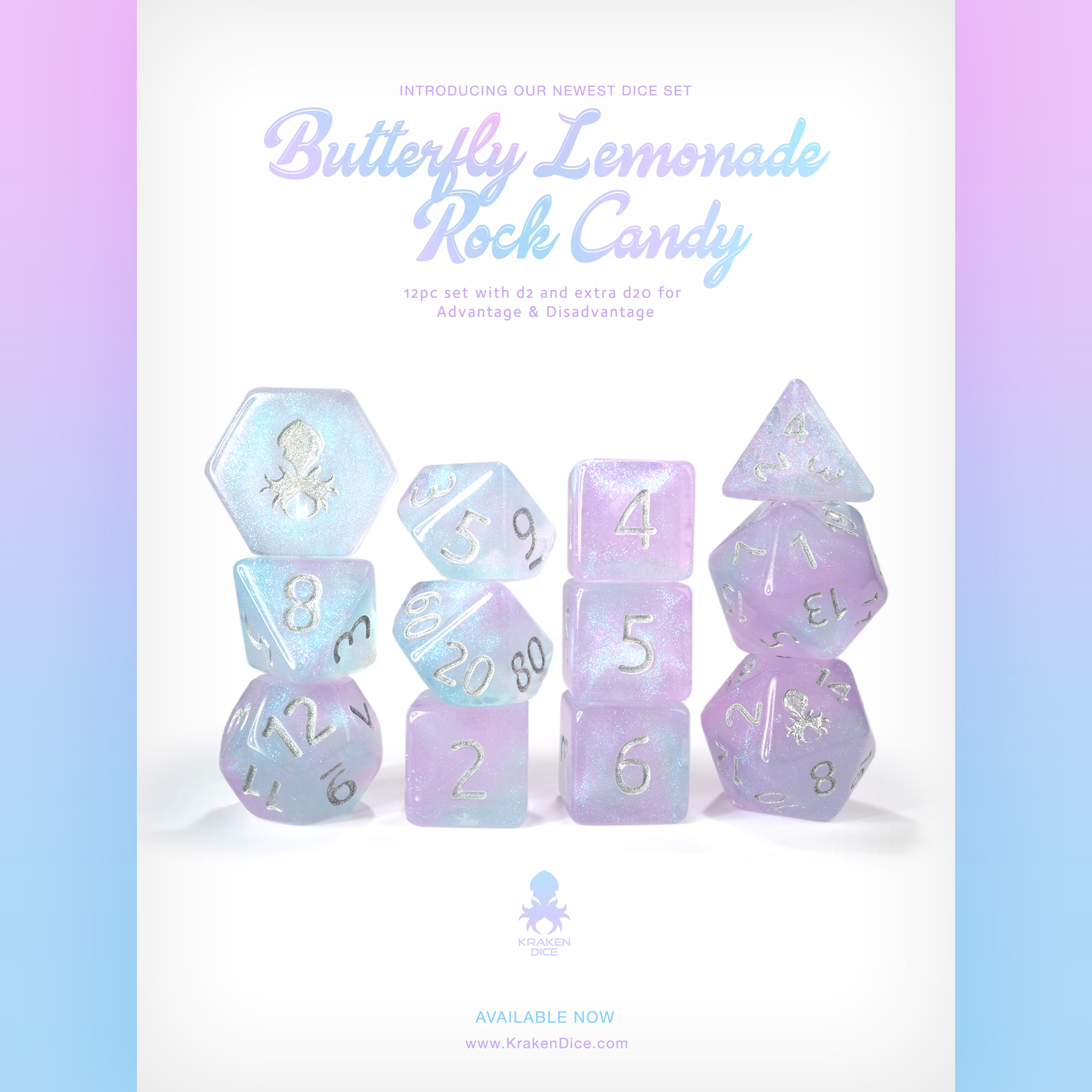Butterfly Lemonade Rock Candy Dice Set
