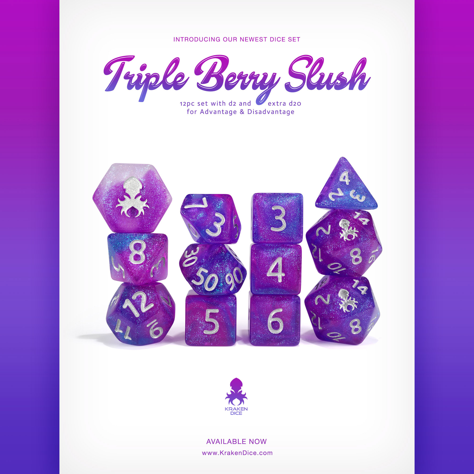 Triple Berry Slush Rock Candy Dice Set